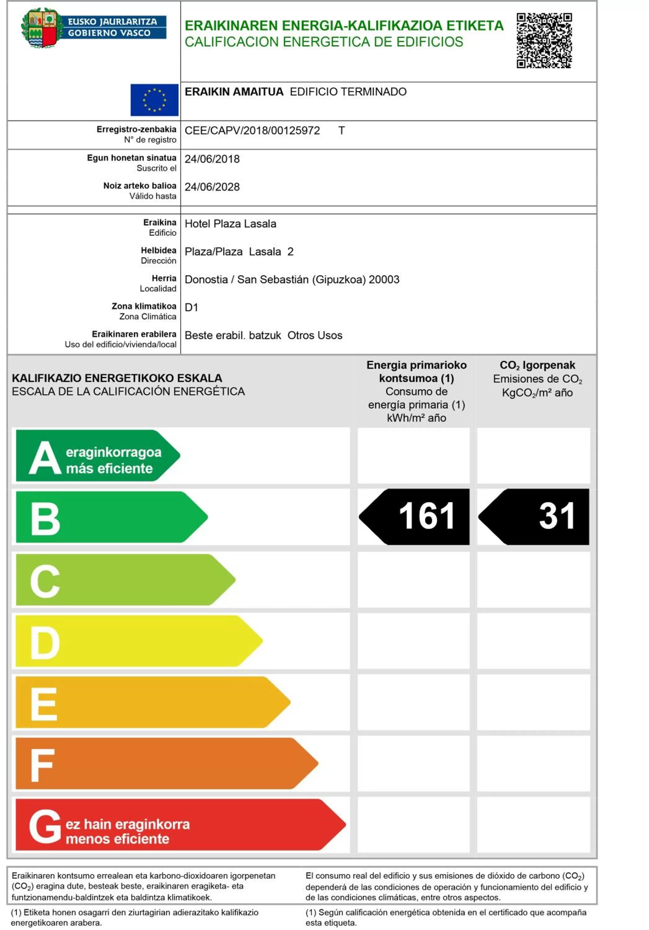Certificate/Award in Lasala Plaza Hotel - Adults Only