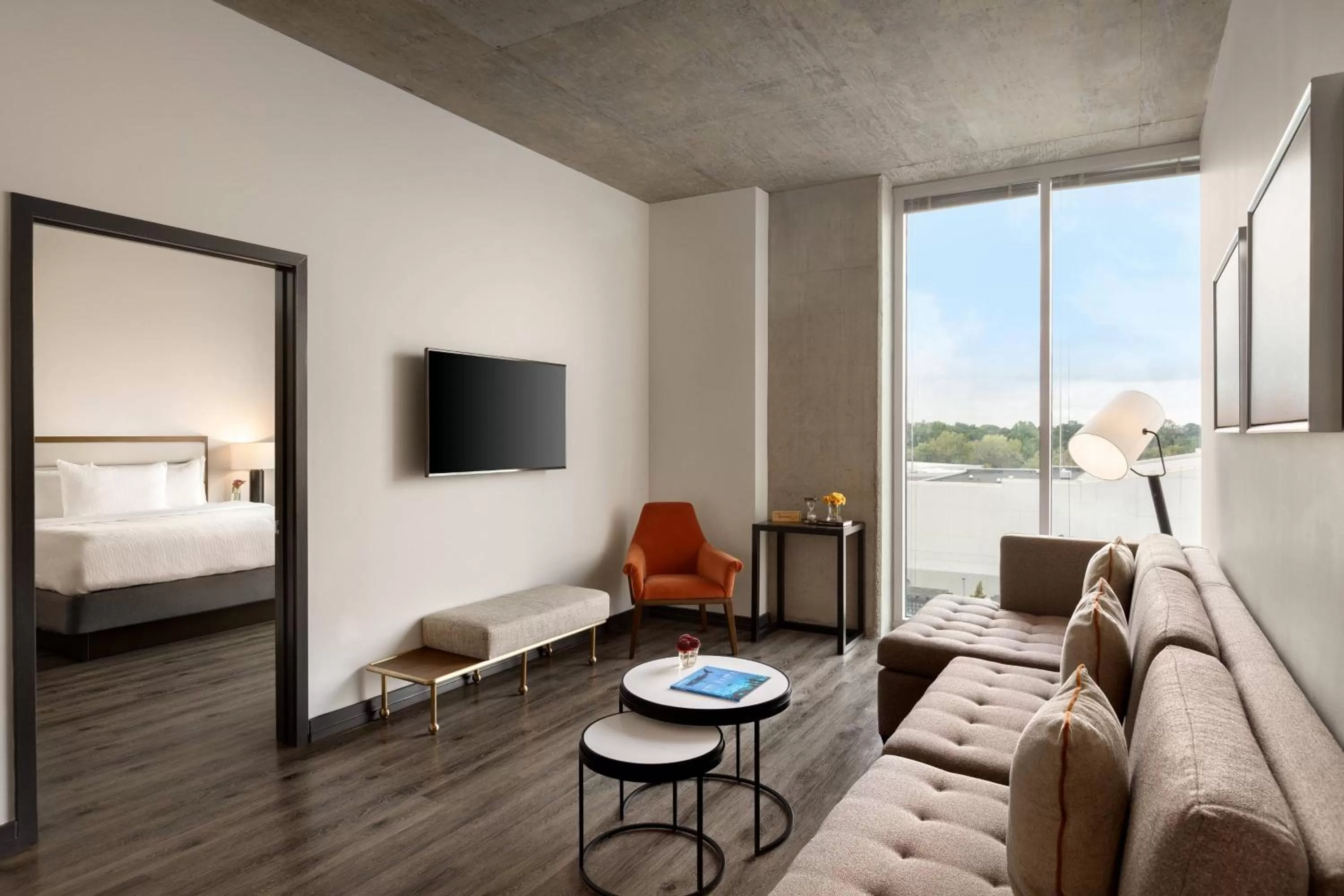 Living room, Bed in Twelve Midtown, Autograph Collection