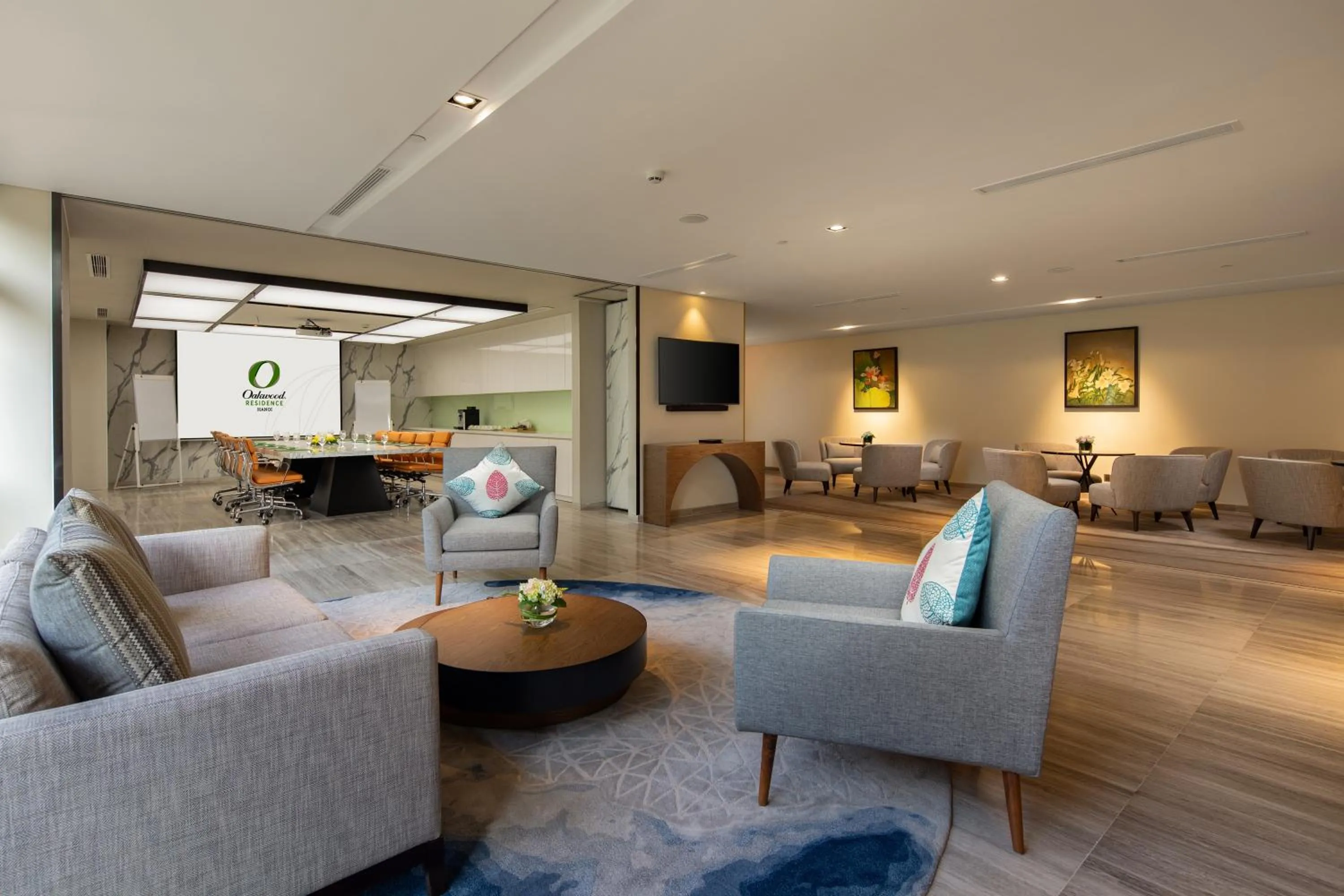 Communal lounge/ TV room in Oakwood Residence Hanoi