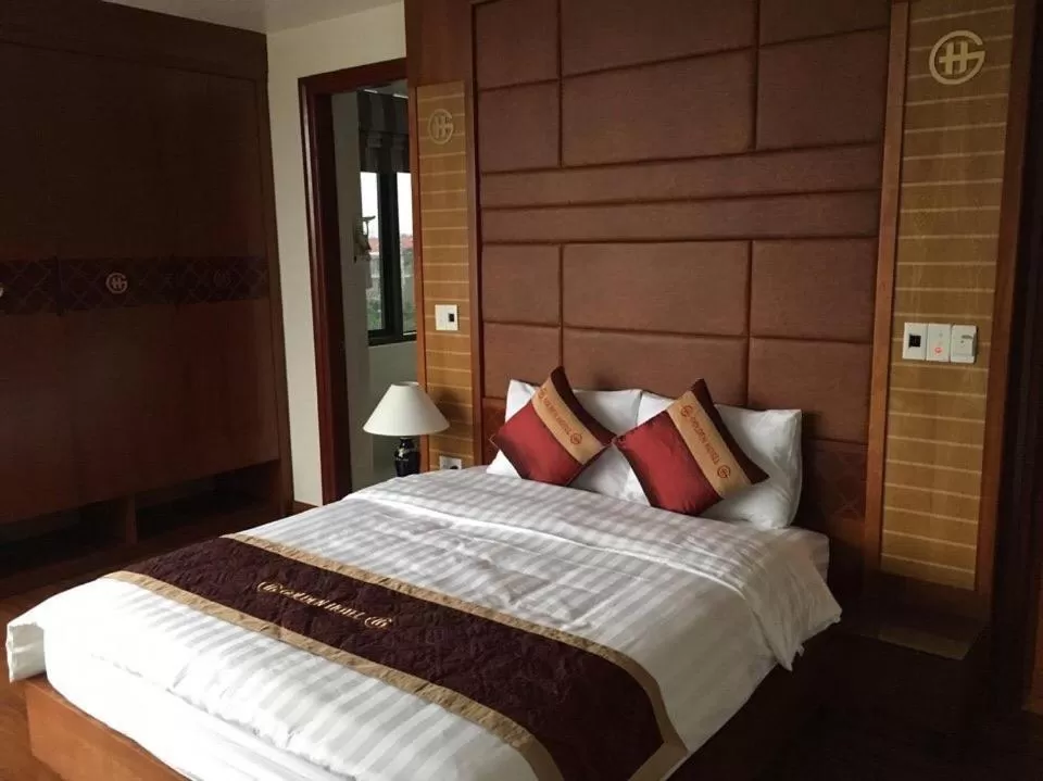 Bed in Golden Thai binh Hotel