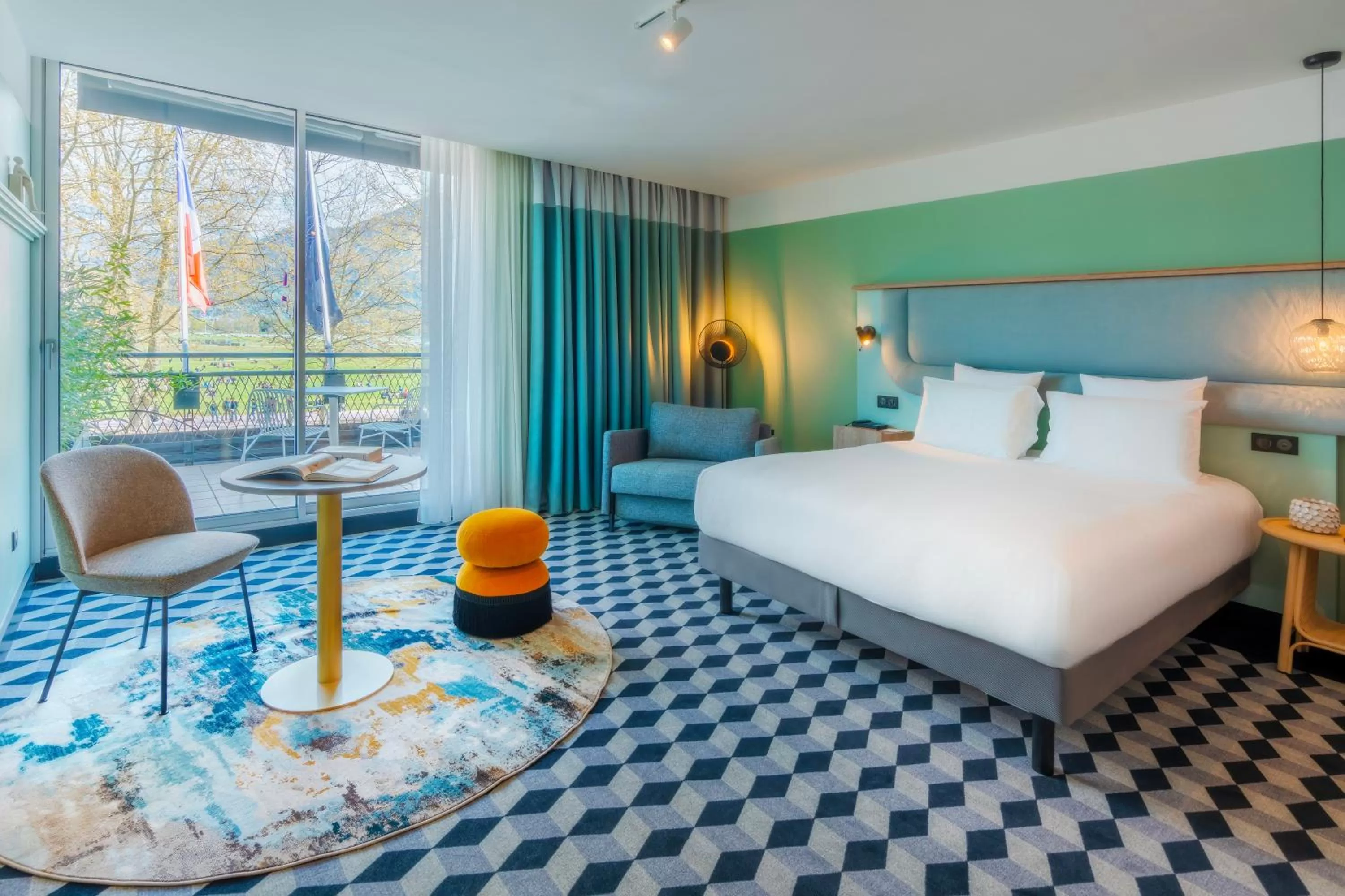 Bedroom, Bed in Le Splendid Hotel Lac D'Annecy - Handwritten Collection