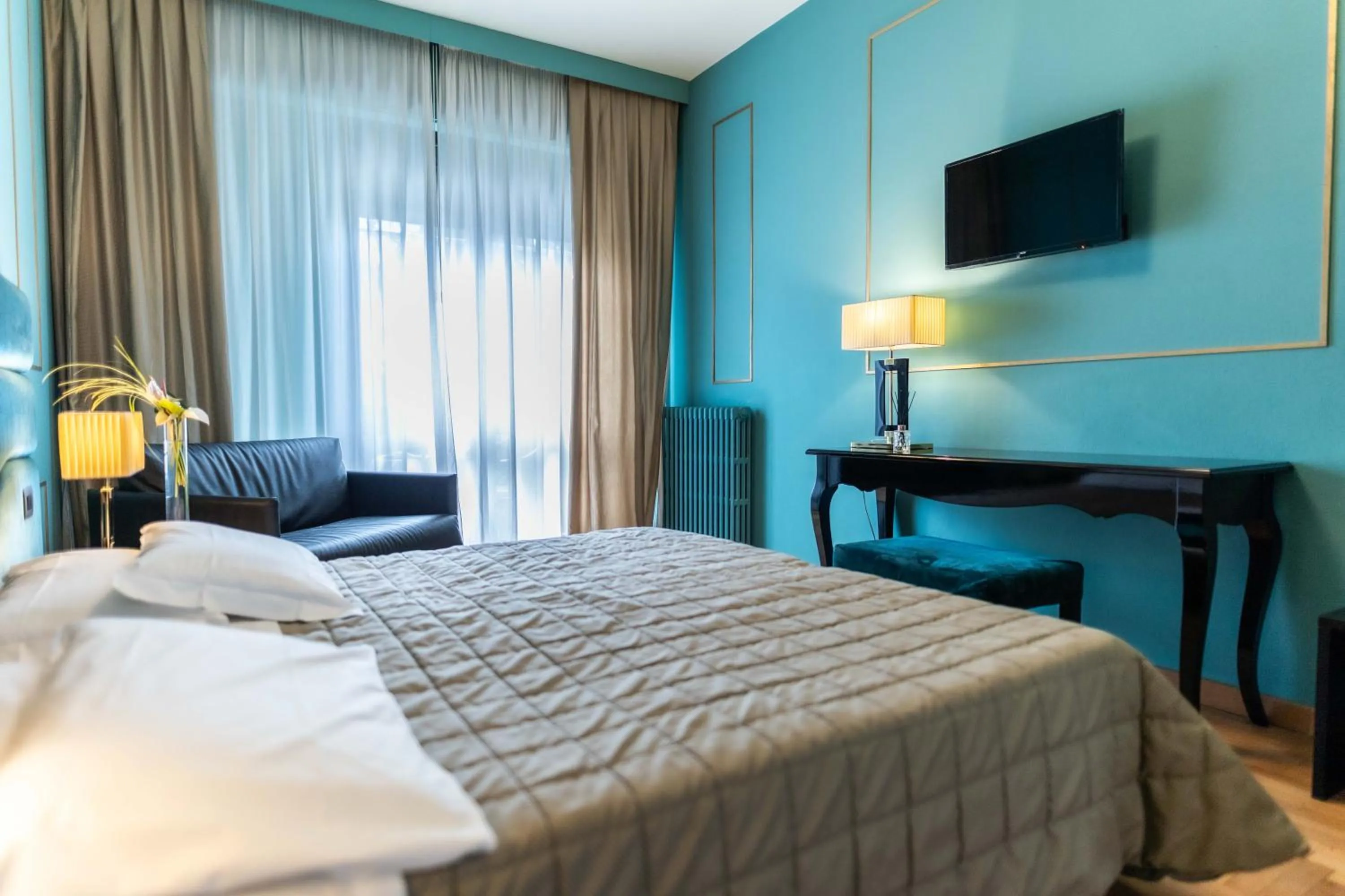 Photo of the whole room, Bed in Hotel Terme Milano