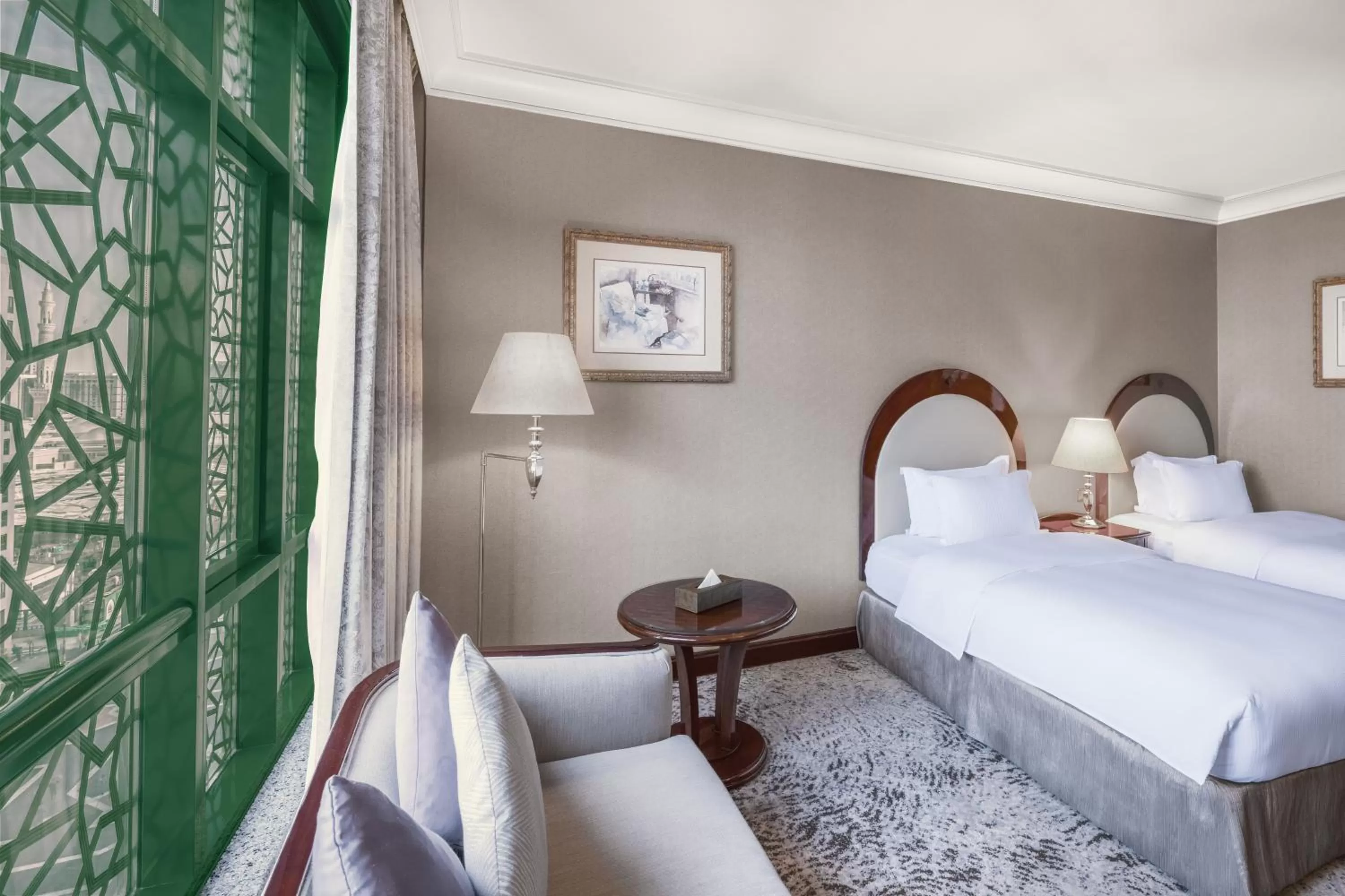 Photo of the whole room, Bed in Madinah Hilton Hotel