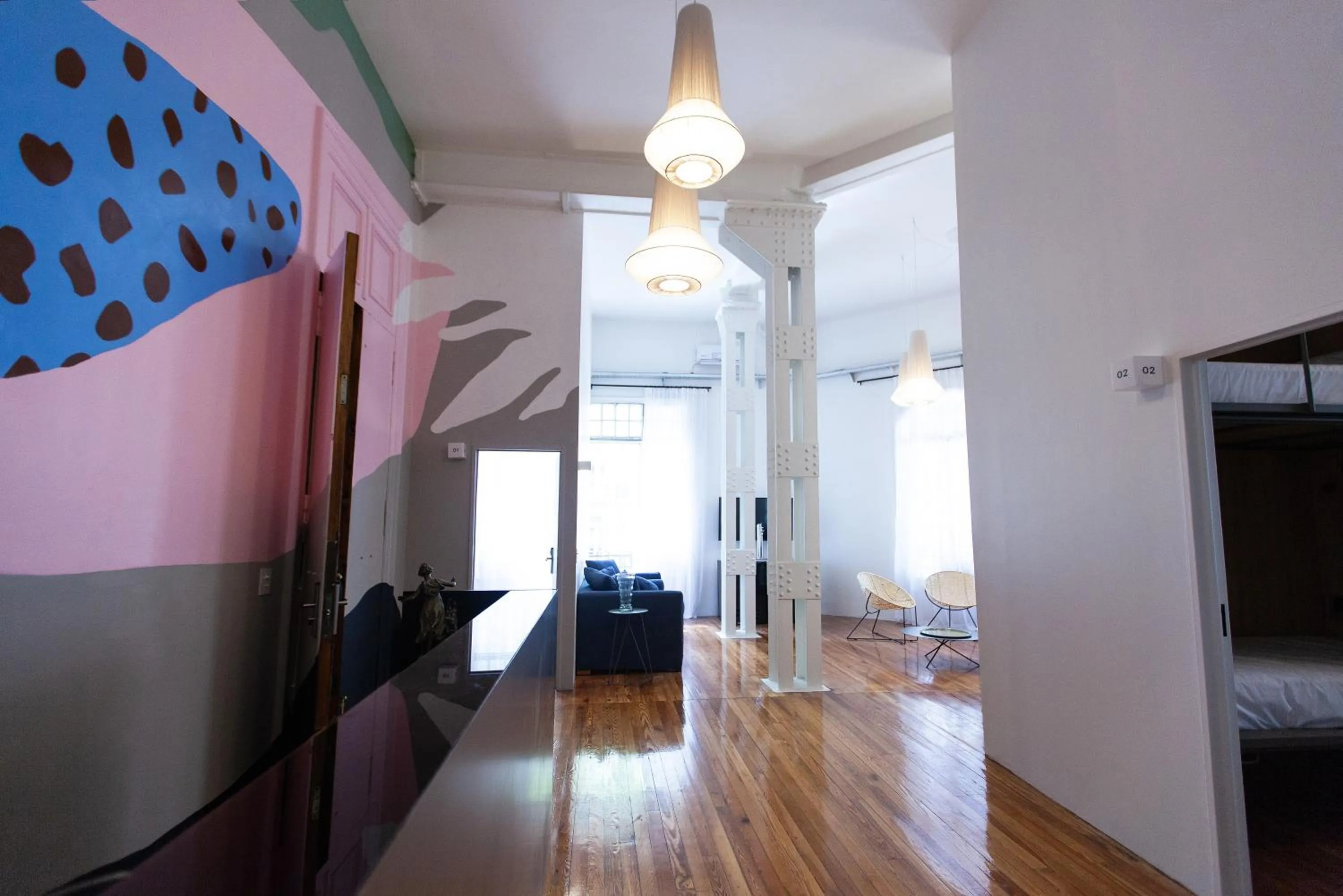 Seating area in Franca City Hostel