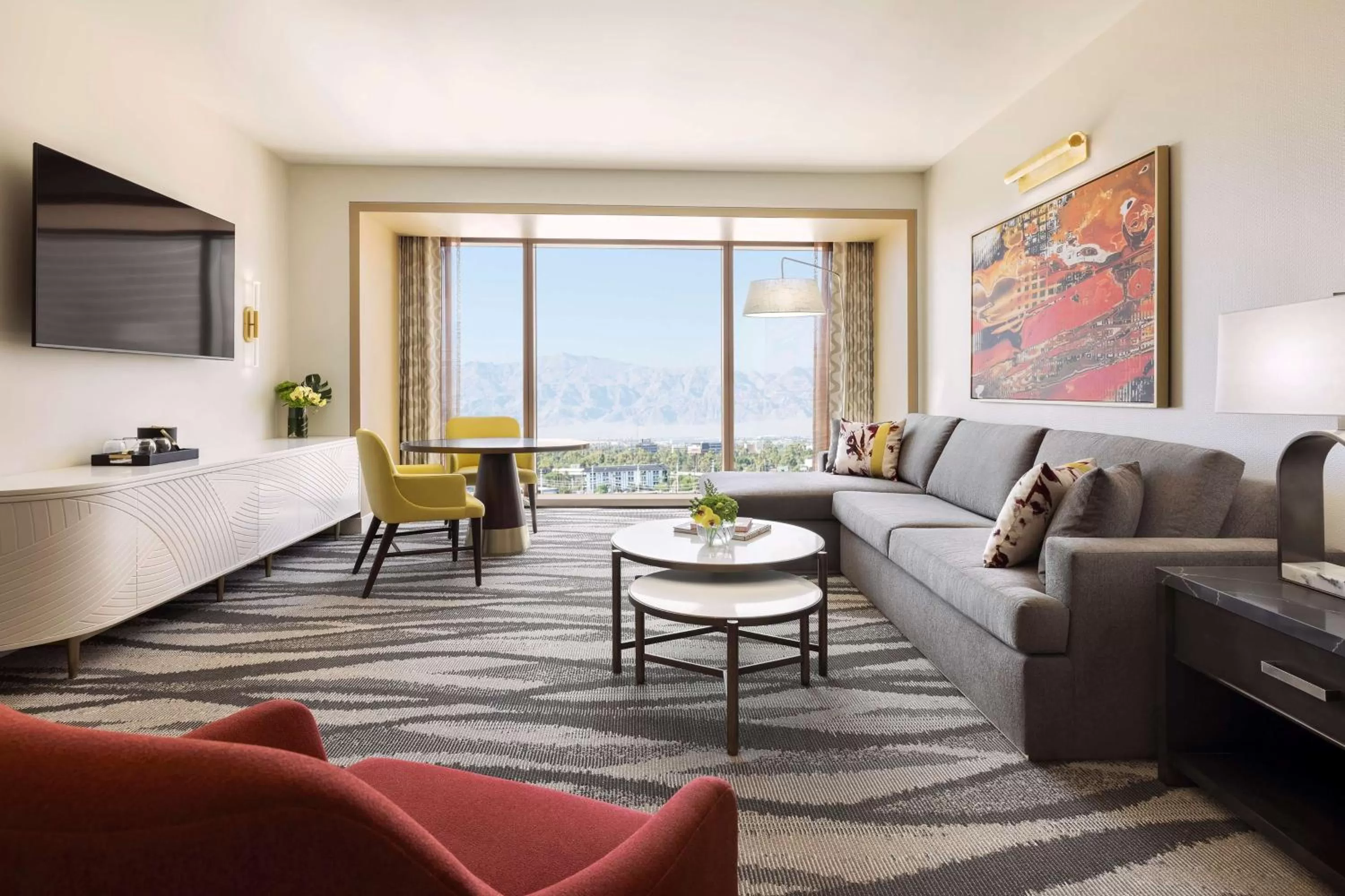Living room in Conrad Las Vegas At Resorts World