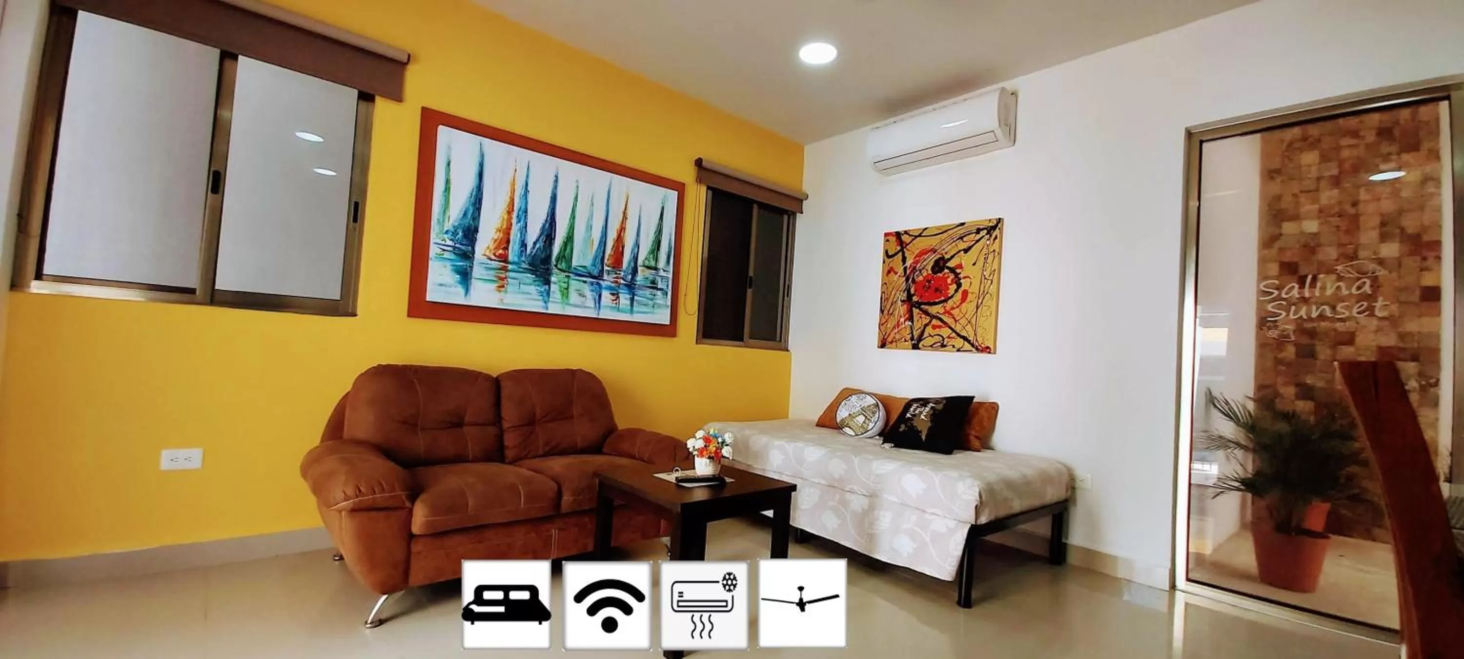 Living room, Seating Area in Suite Isla Mujeres