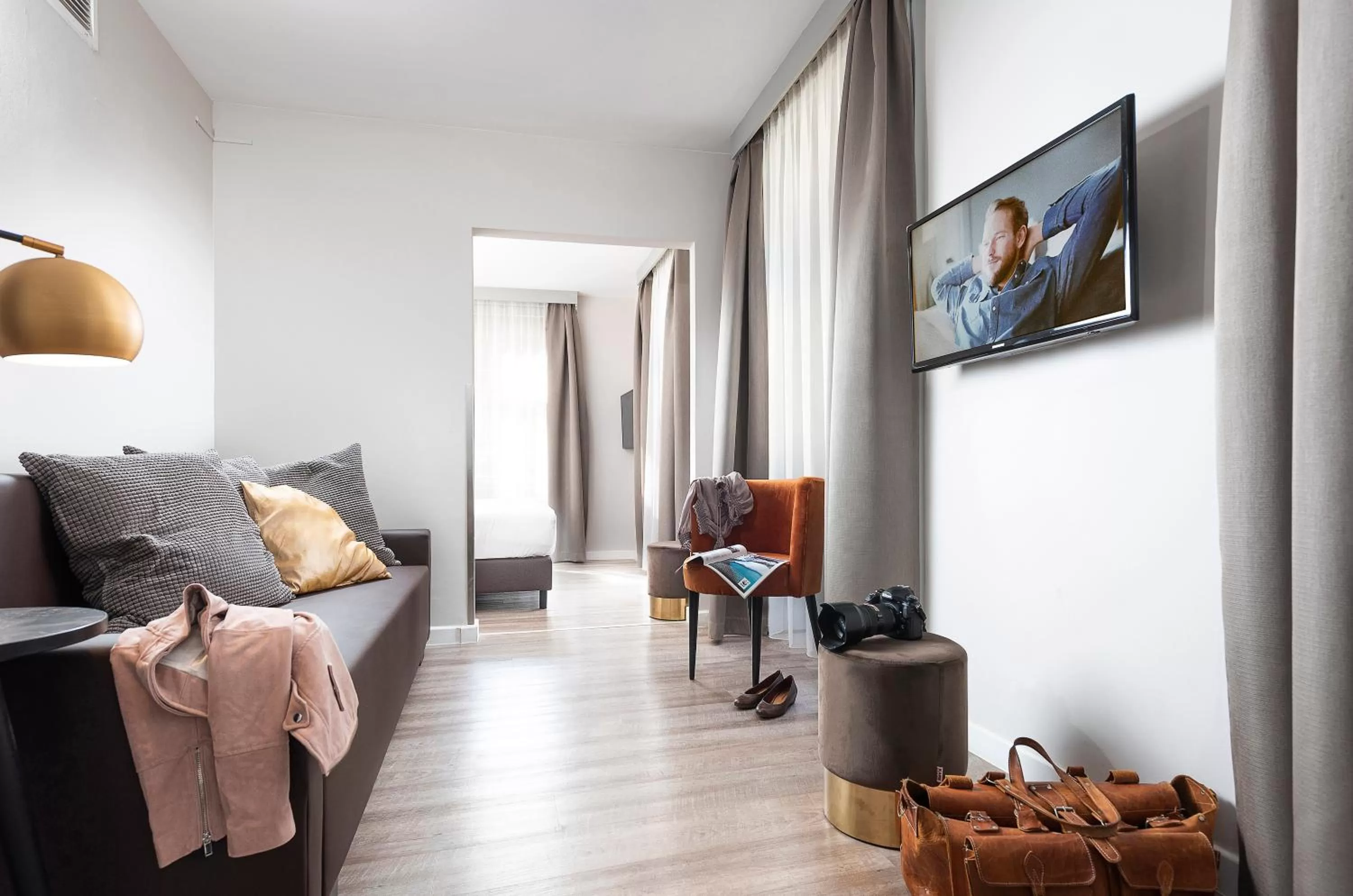 Bed in Three Corners Hotel Art