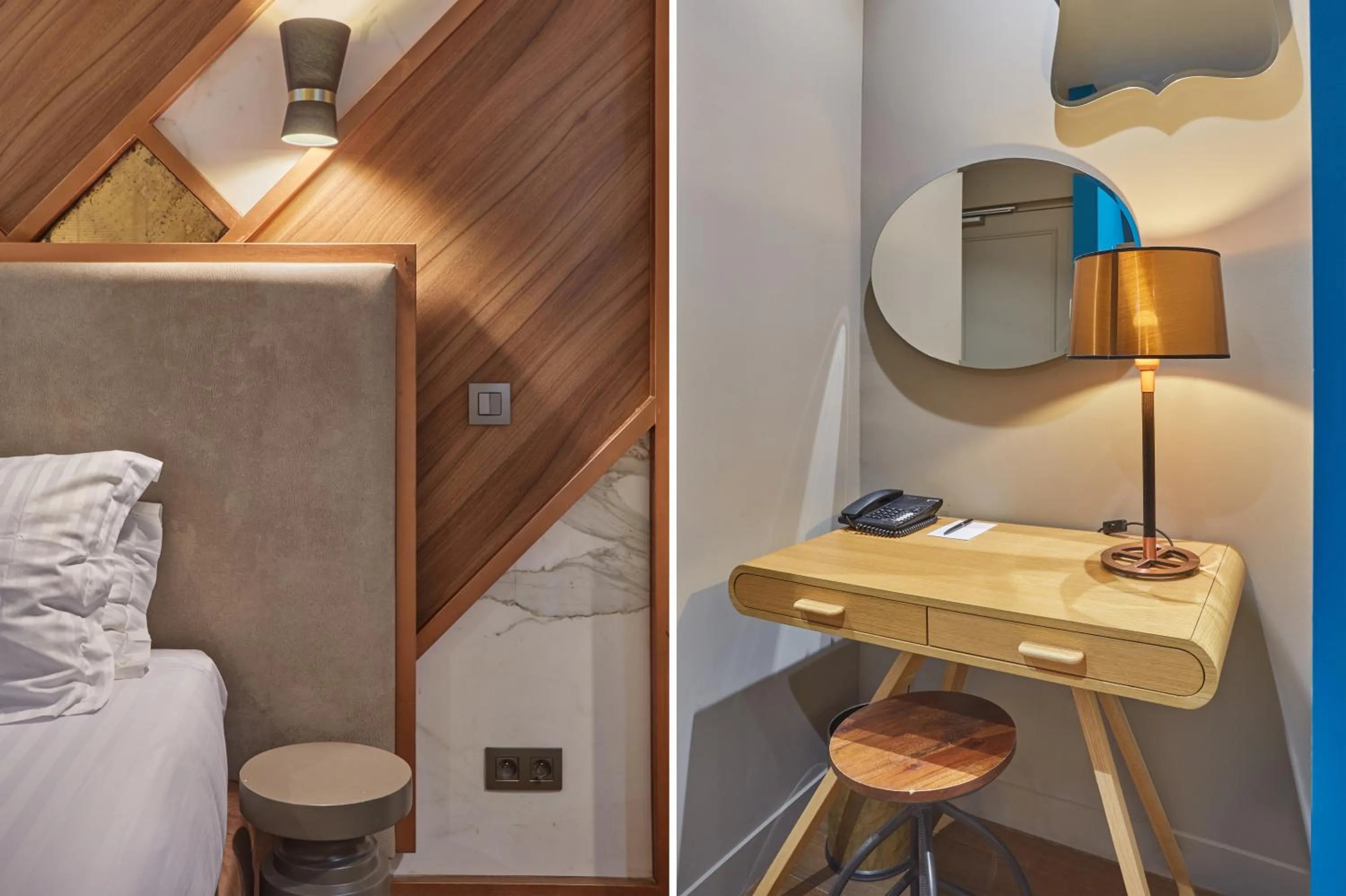 Seating area in Le Robinet d'Or Paris Canal Saint Martin