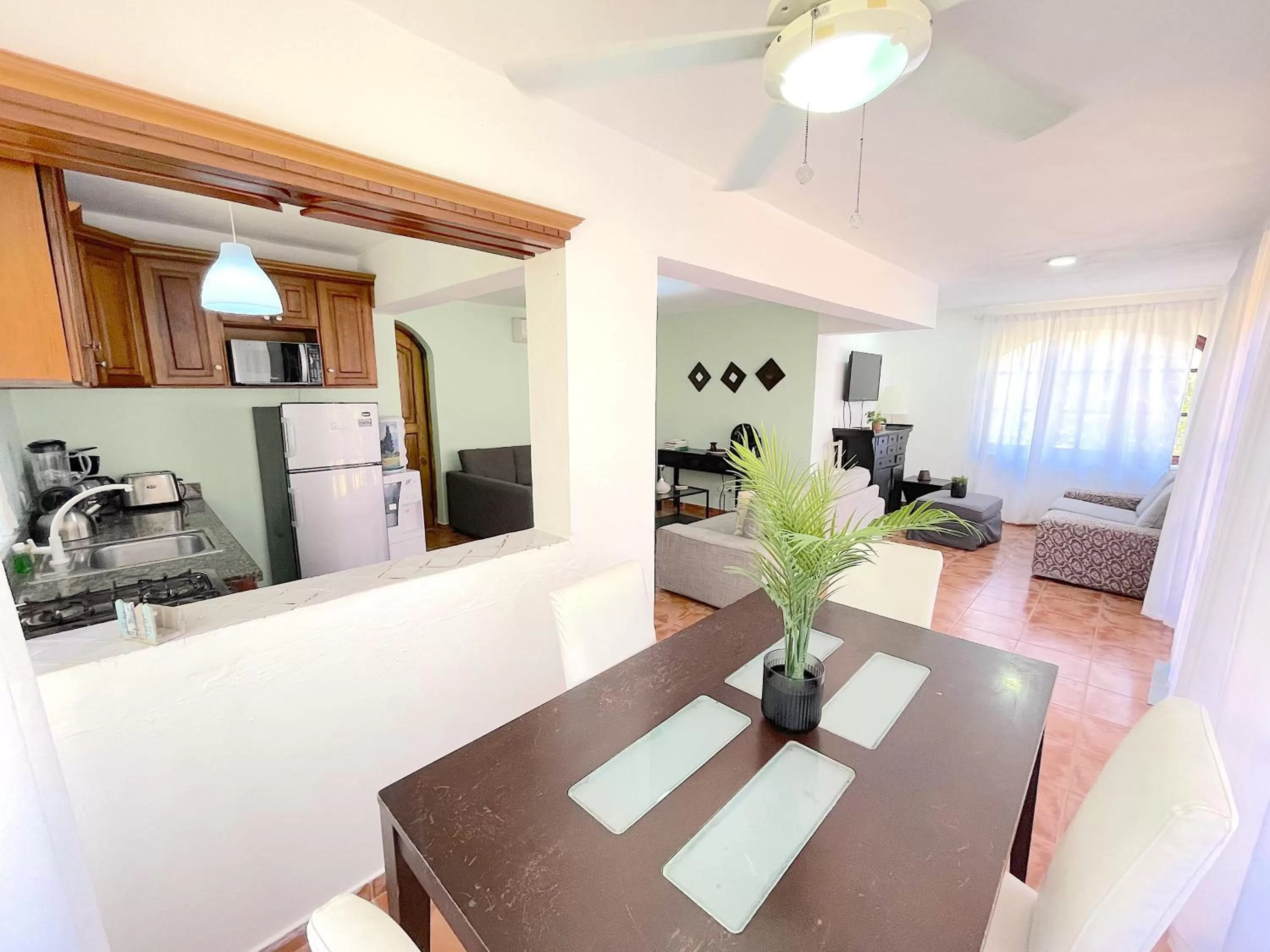 TV and multimedia, Dining Area in HOTEL Beach VILLAS Los Corales WIFI & BBQ BEACH CLUB