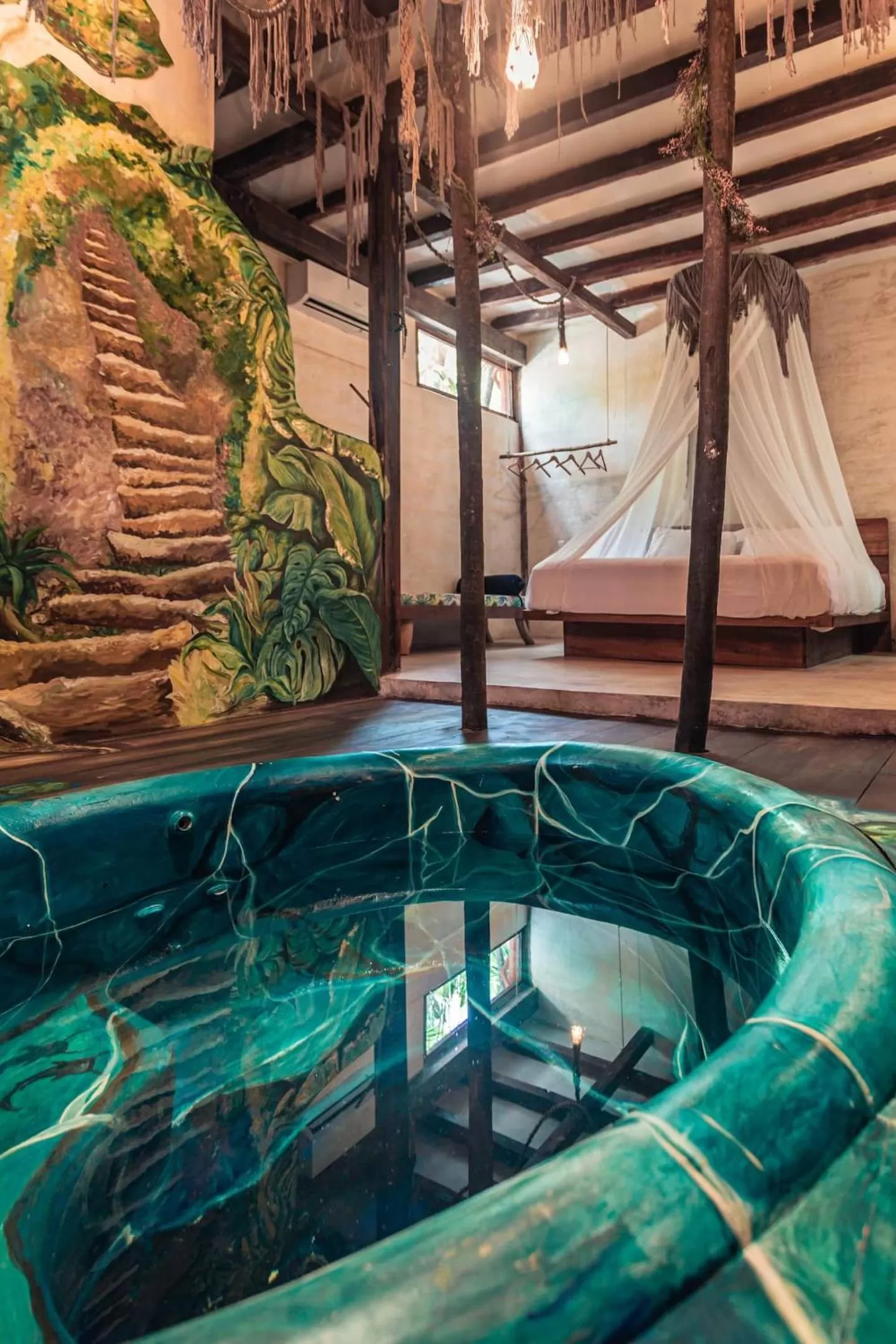 Hot Tub in Hidden Treehouse Tulum Eco-Hotel
