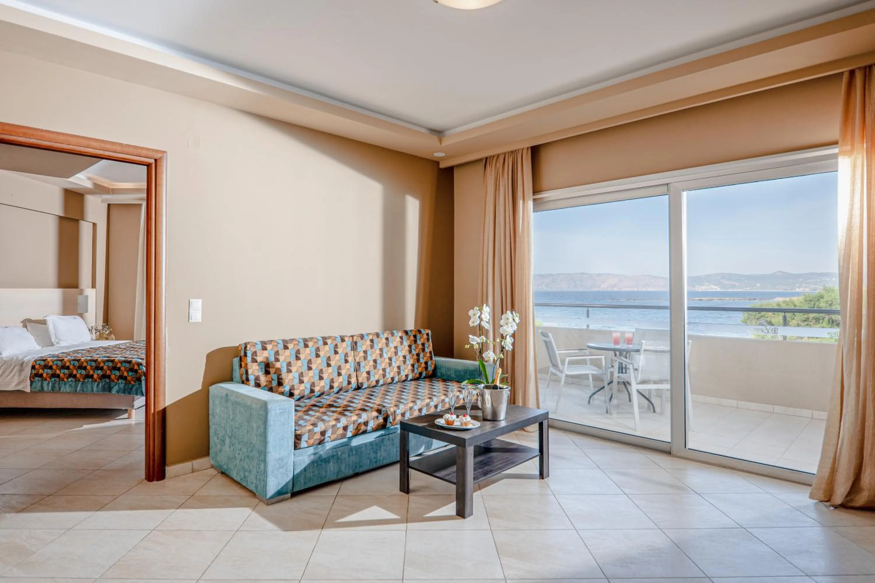 Living room in Molos Bay Hotel