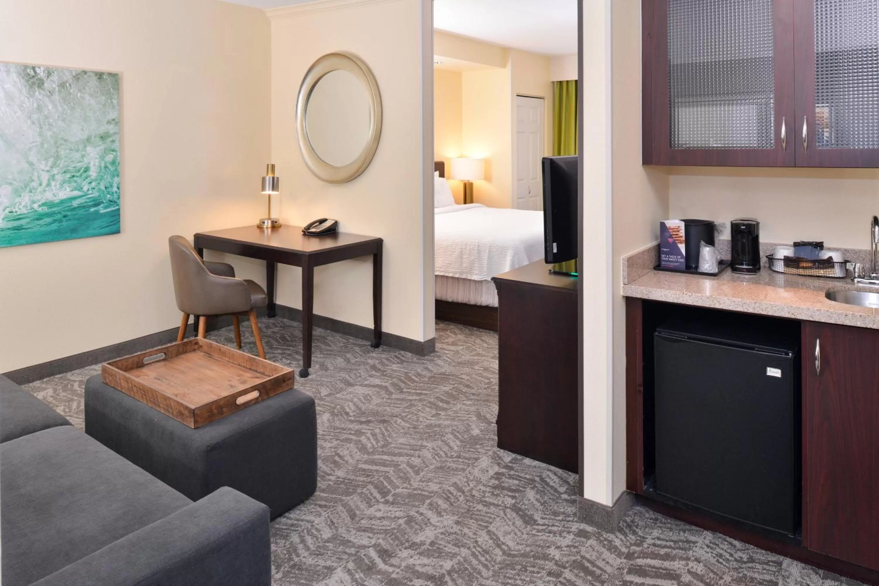 King Studio with Trundle Bed and Adapted Tub - Mobility Accessible in SpringHill Suites by Marriott Corona Riverside