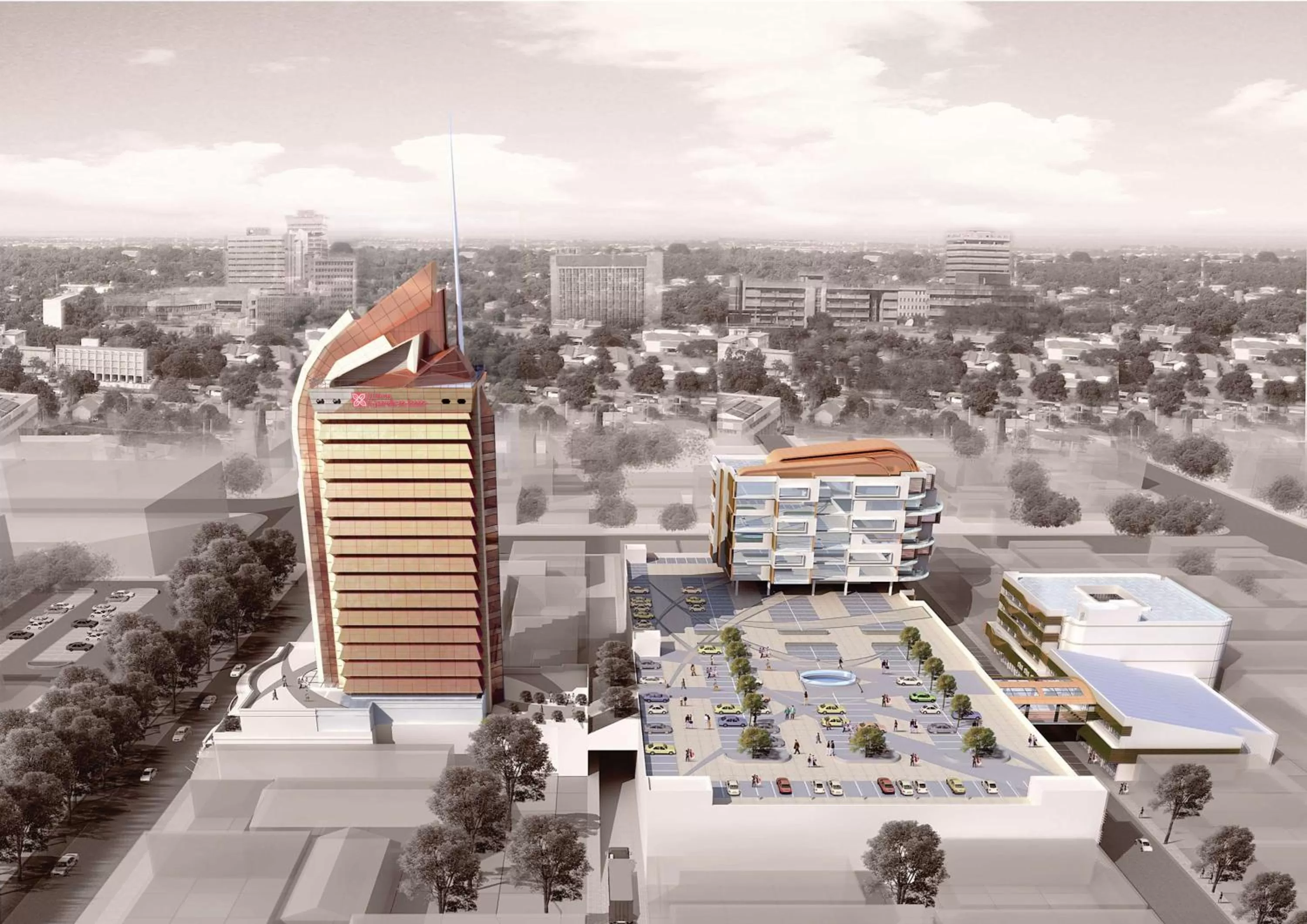 Property building, Bird's-eye View in Hilton Garden Inn Society Business Park