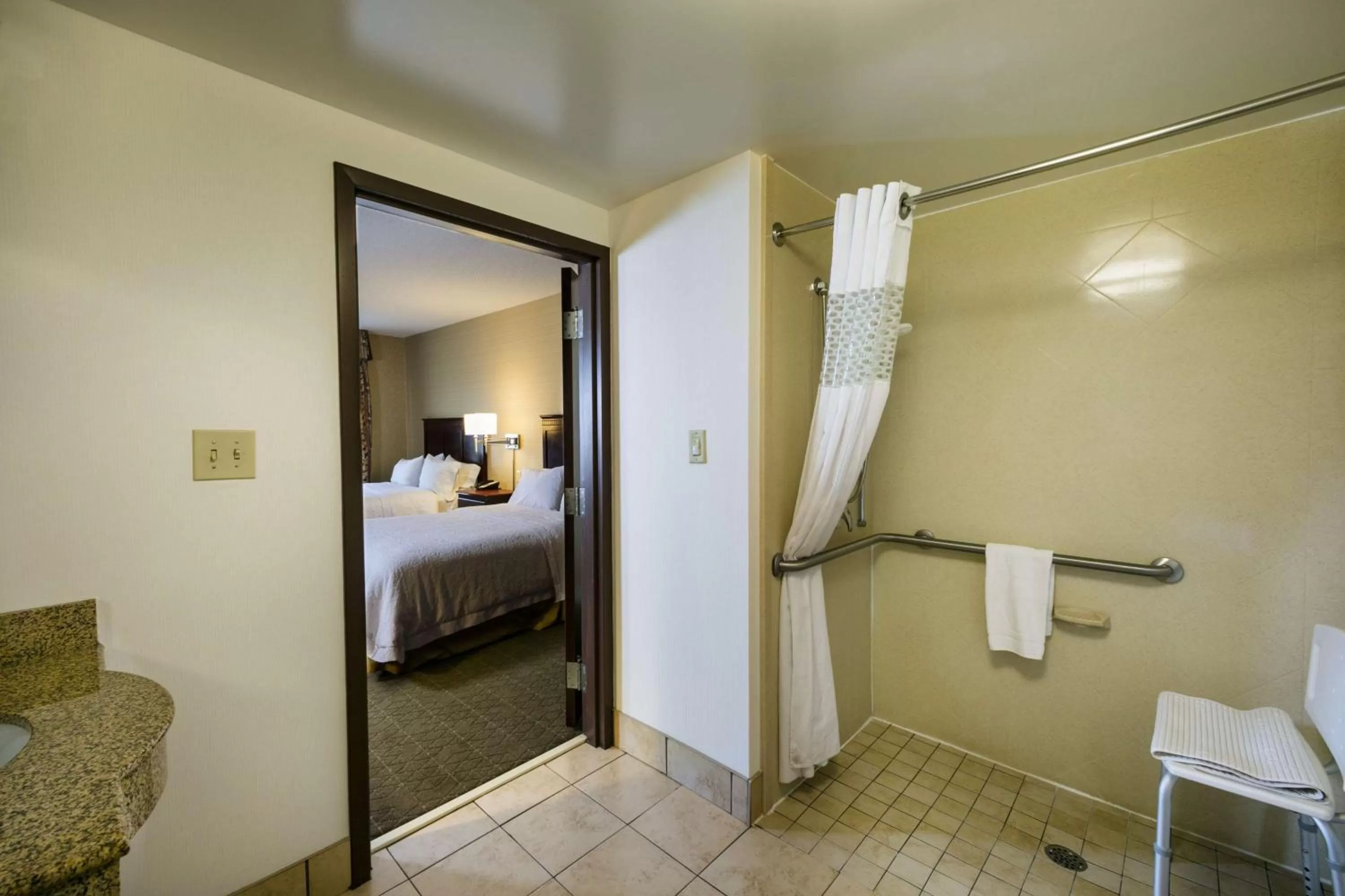 Bathroom, Bed in Hampton Inn & Suites Toledo-Perrysburg