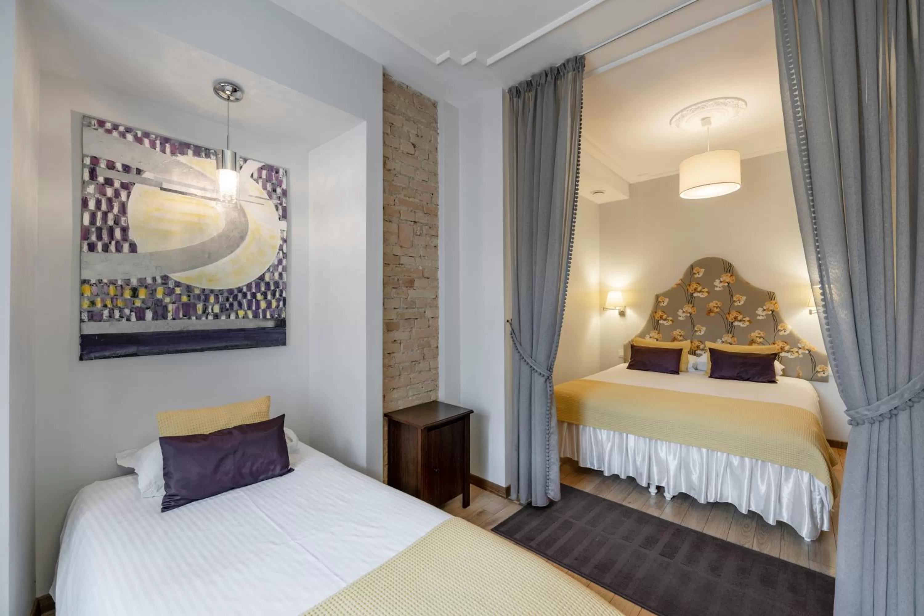 Bed in Vilnius Apartments