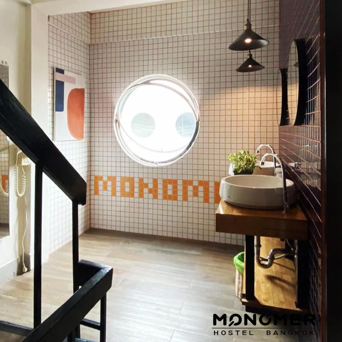 Bathroom in Monomer Hostel Bangkok