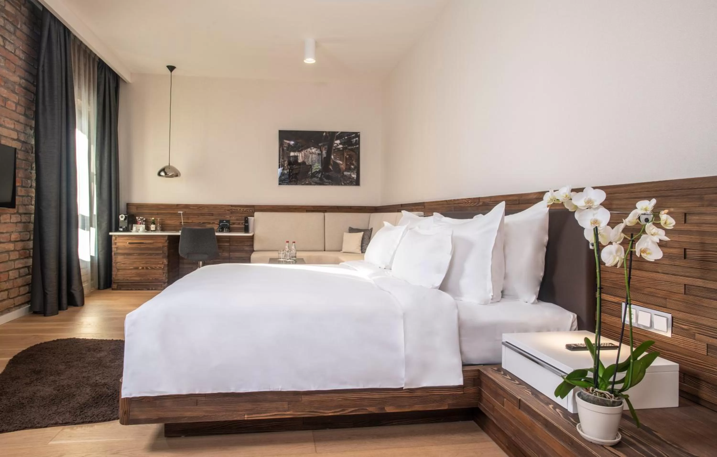 Seating area, Bed in Radisson Collection Hotel, Old Mill Belgrade