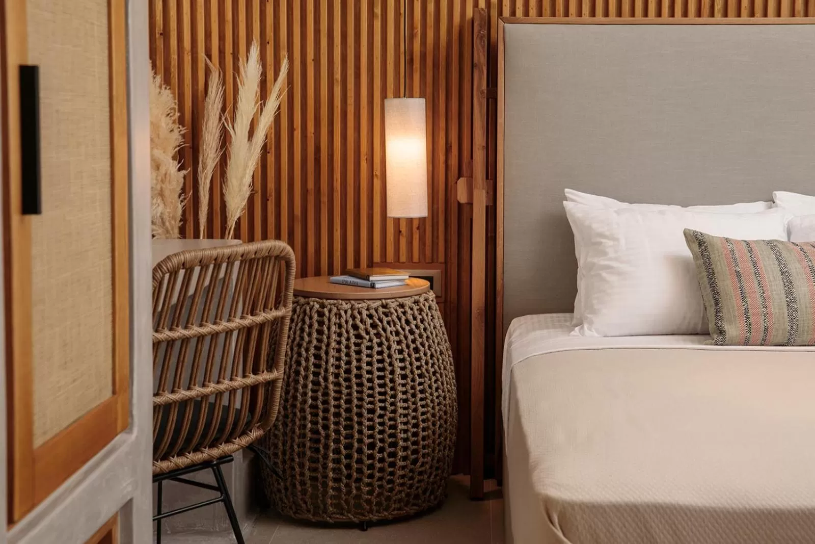 Bed, Seating Area in Makava Suites Naxos