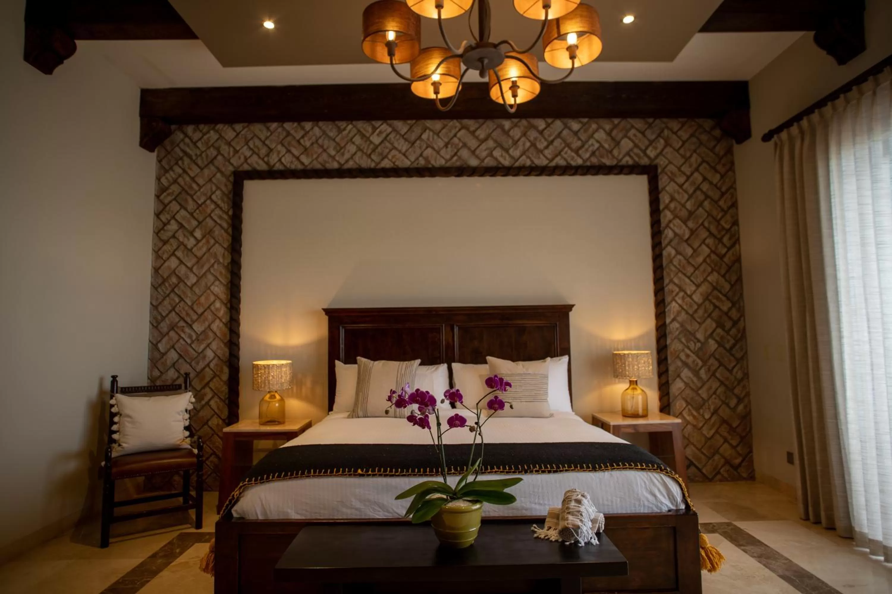 Bedroom, Bed in Orchid House Baja