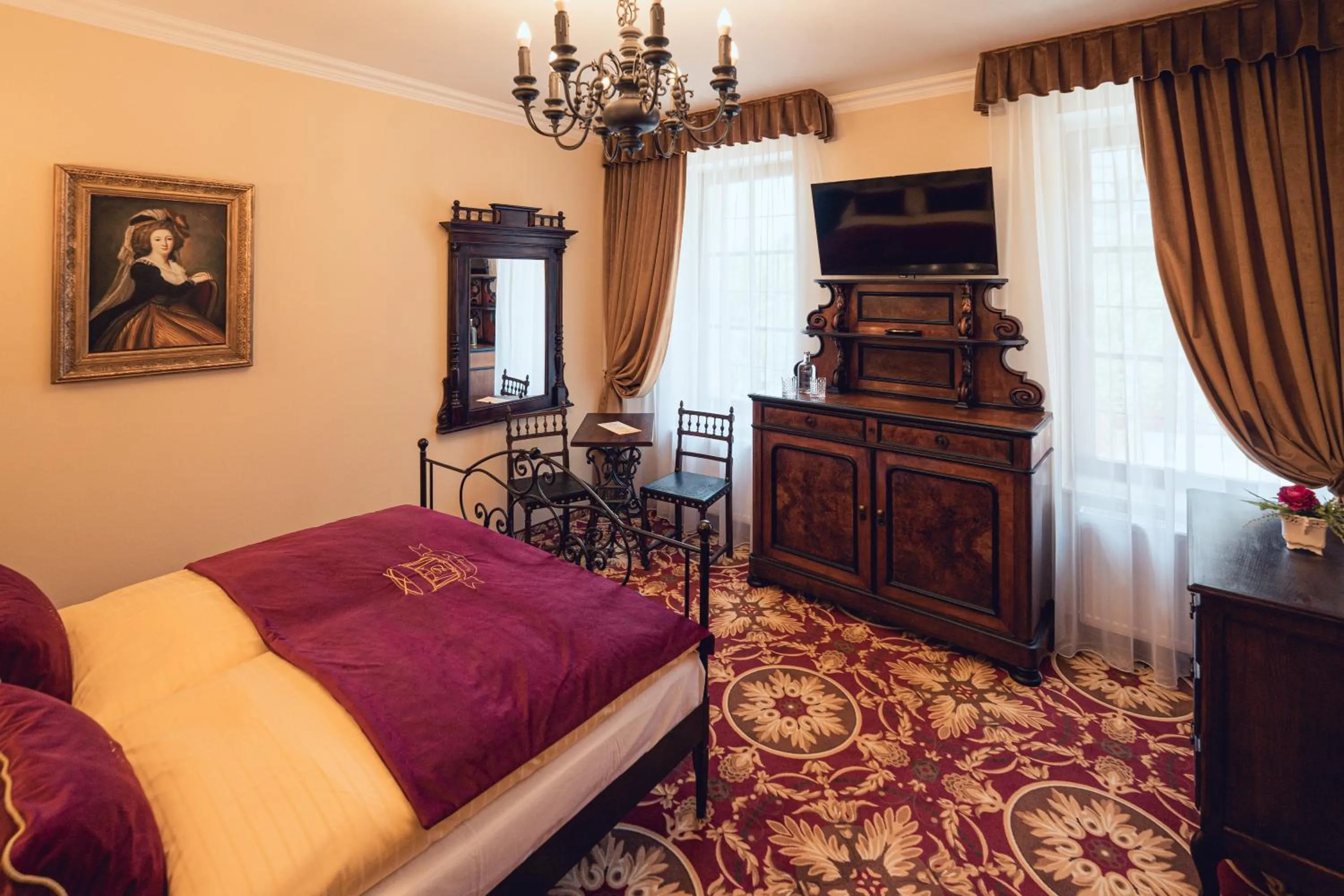 Bed in Hotel Svatojánský Dvůr