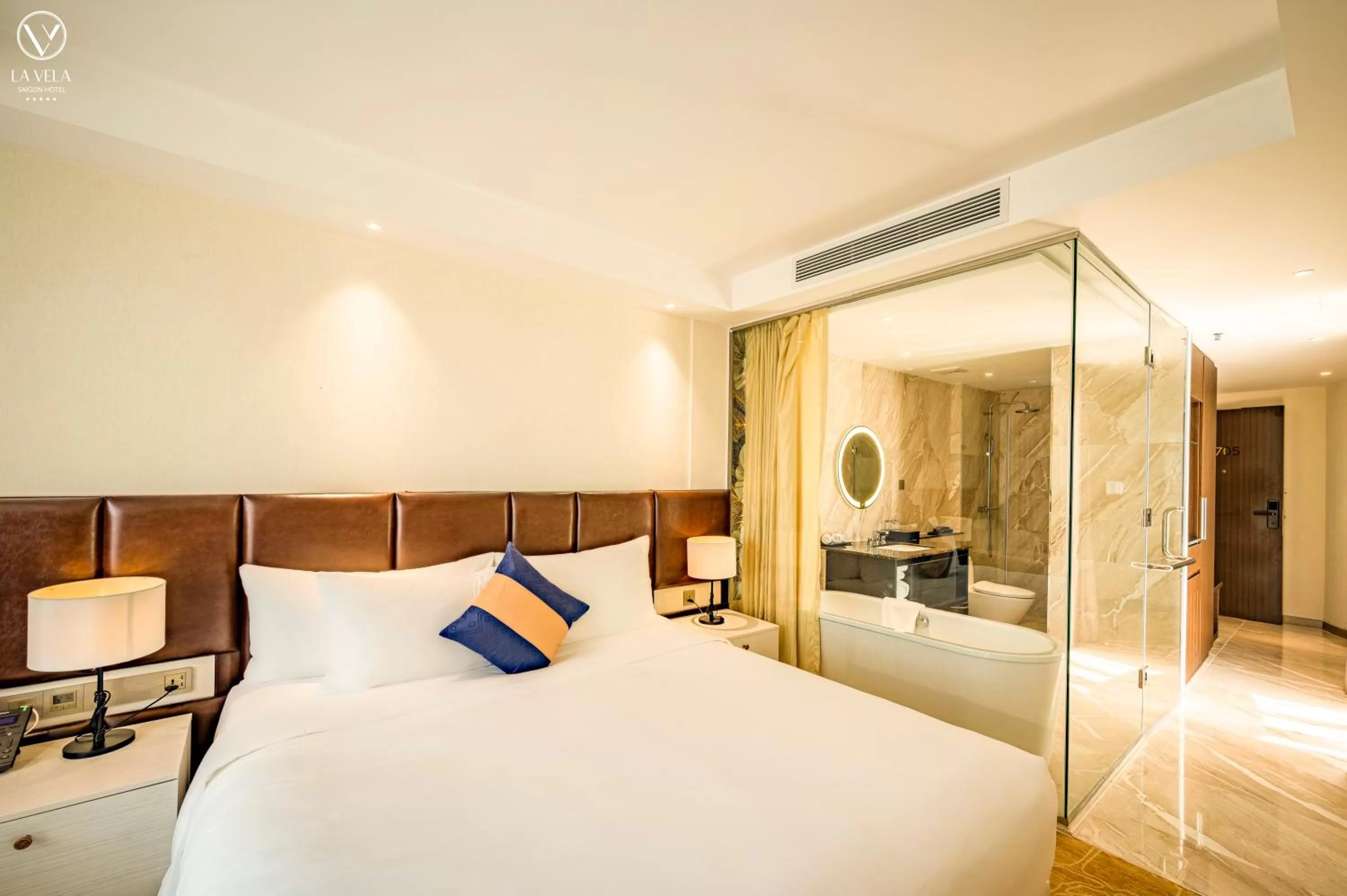 Bedroom, Bed in La Vela Saigon Hotel