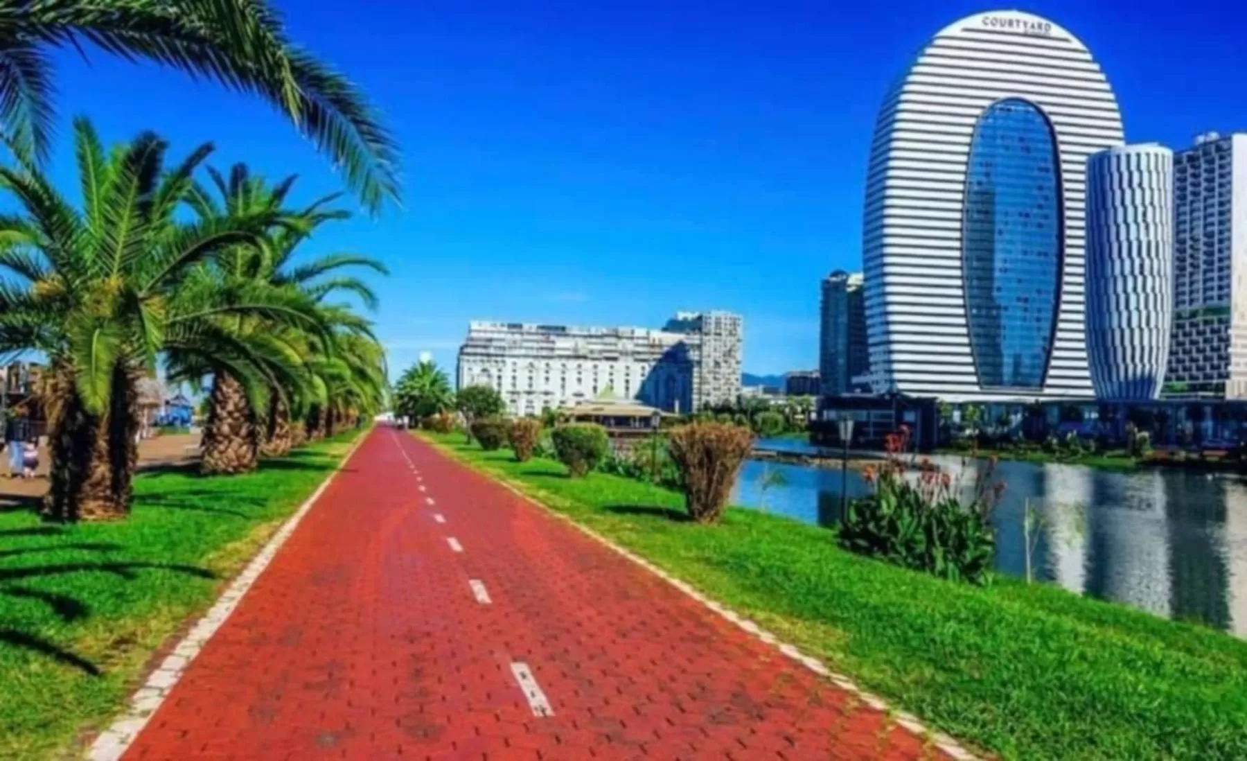 Garden in Luxury Sea View Aparthotel In Orbi City Batumi