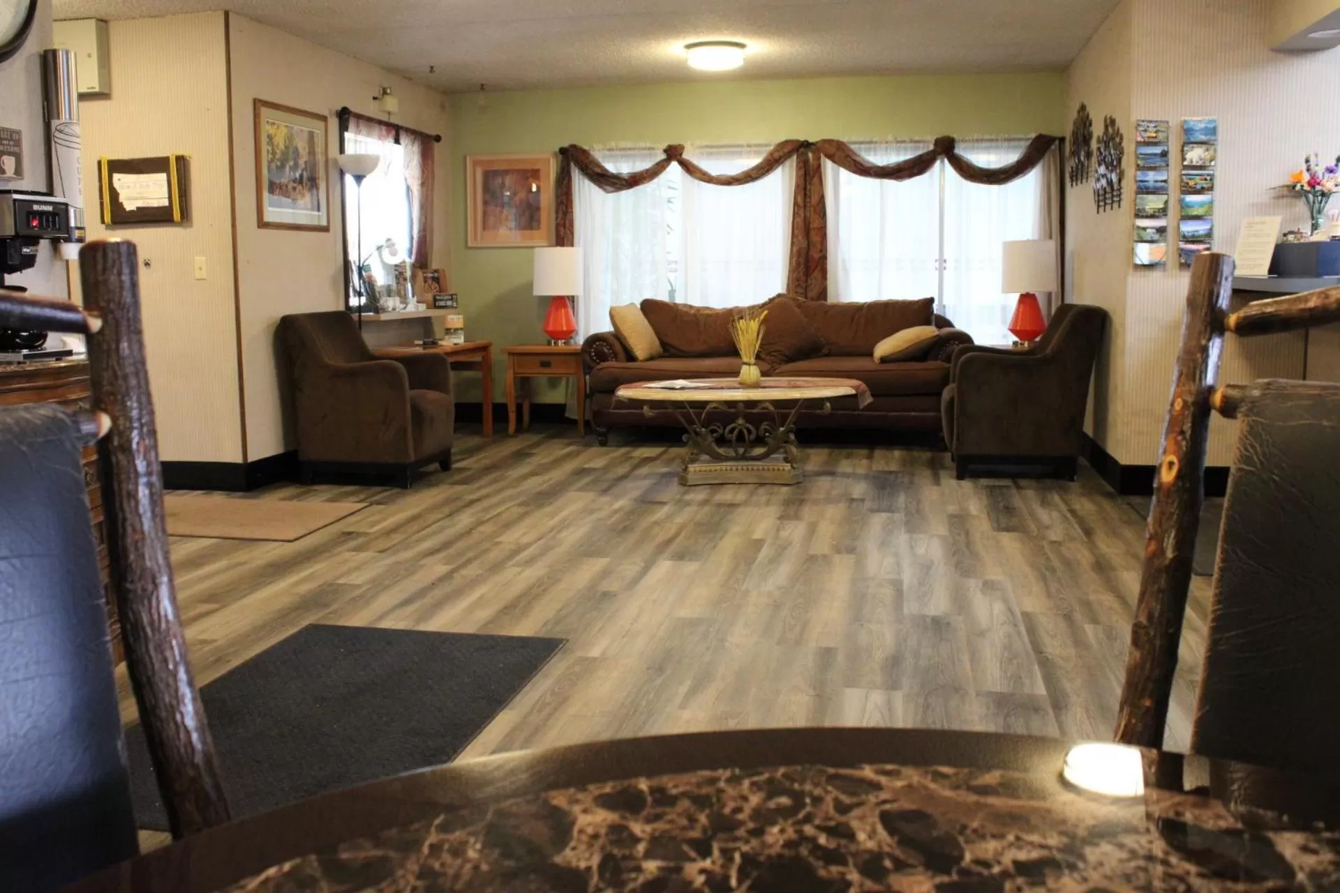 Seating area in Aero Inn