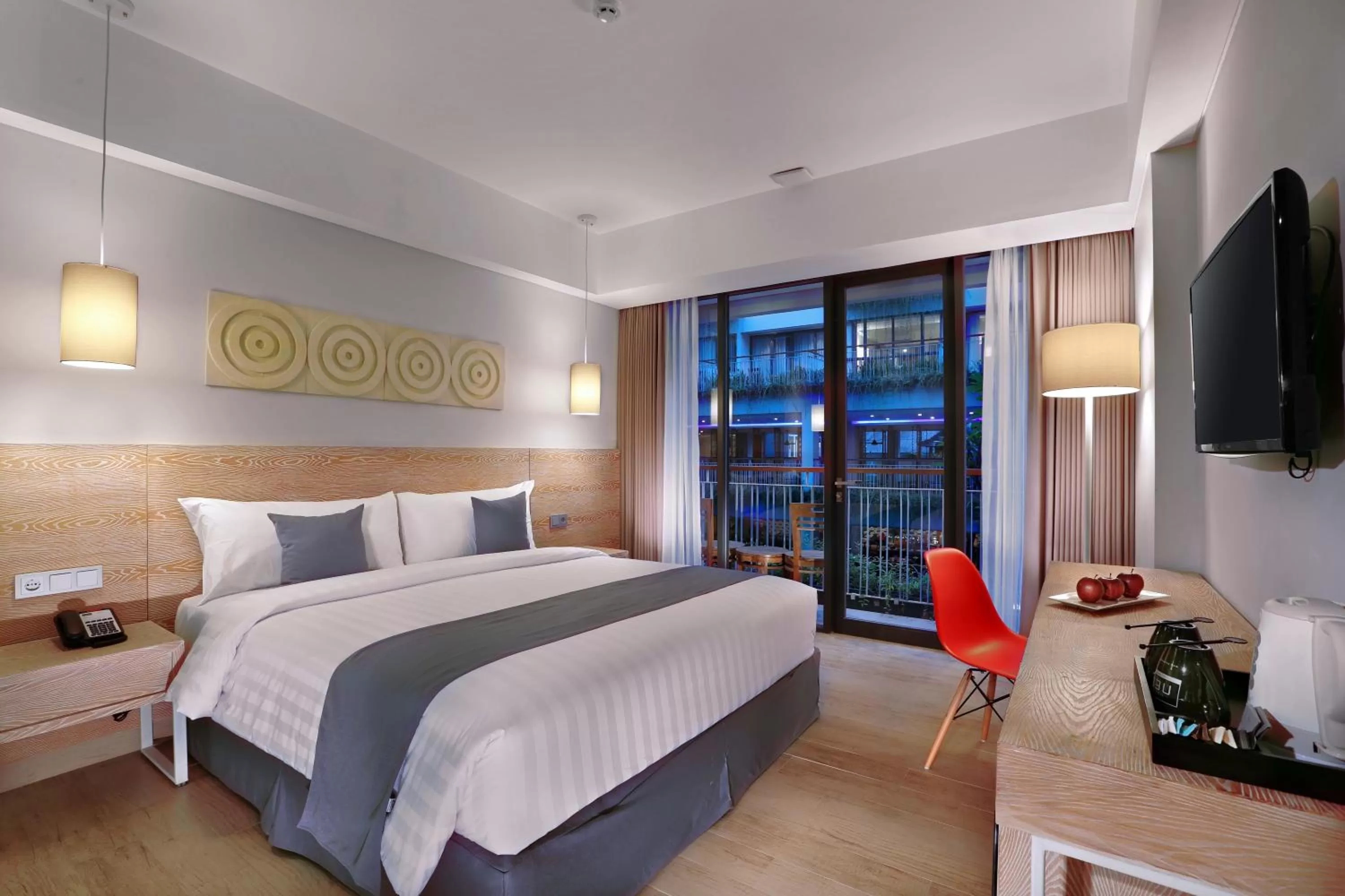 Bedroom, Bed in Hotel NEO+ Kuta Legian by ASTON