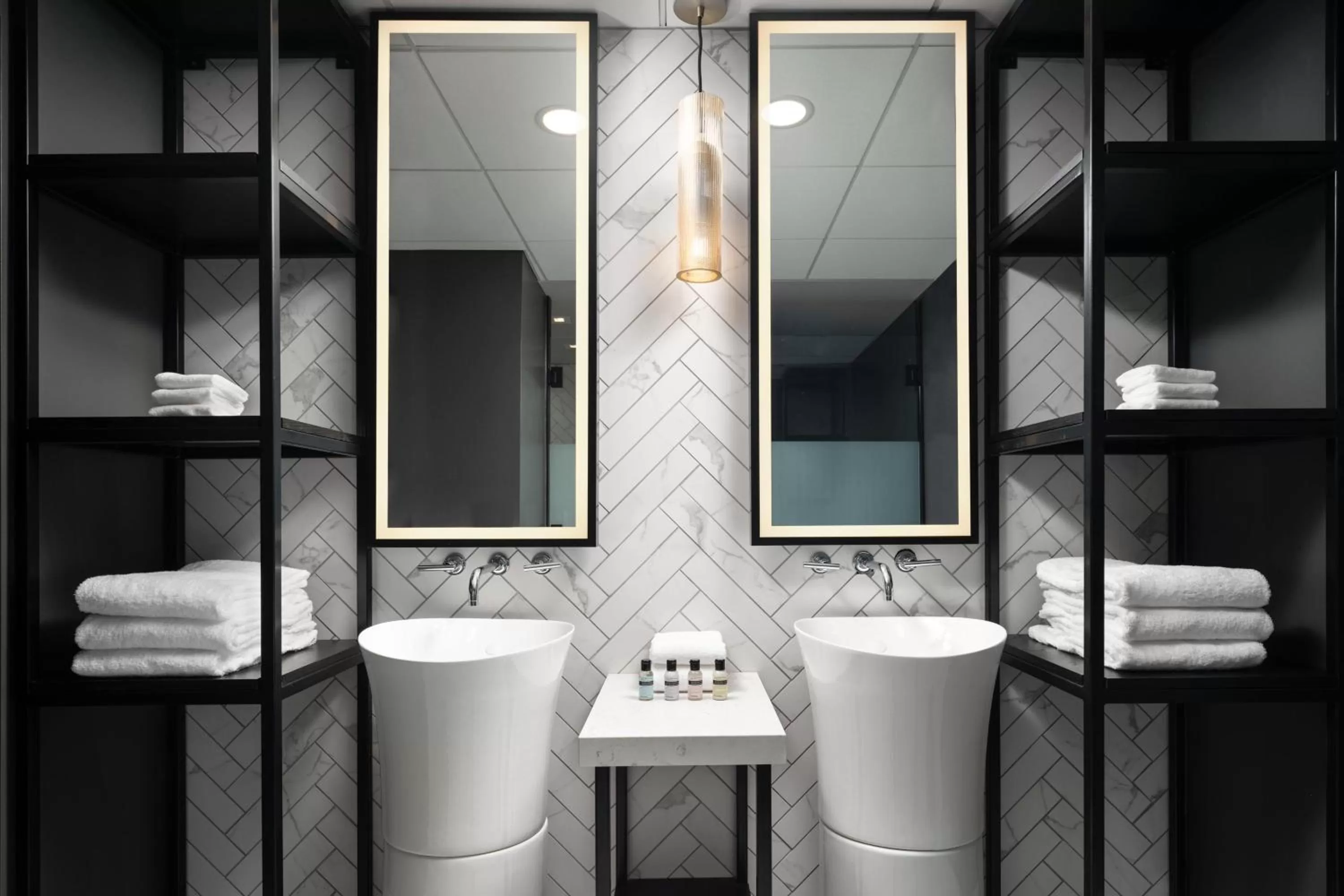 Bathroom in The Union Club Hotel at Purdue University, Autograph Collection