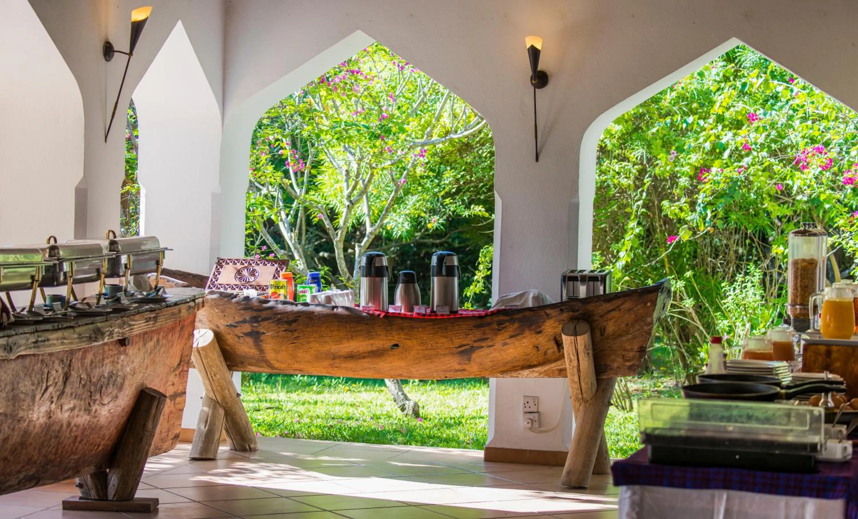 Buffet breakfast in Amani Beach Resort