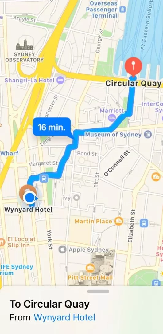 Bird's eye view in Wynyard Hotel