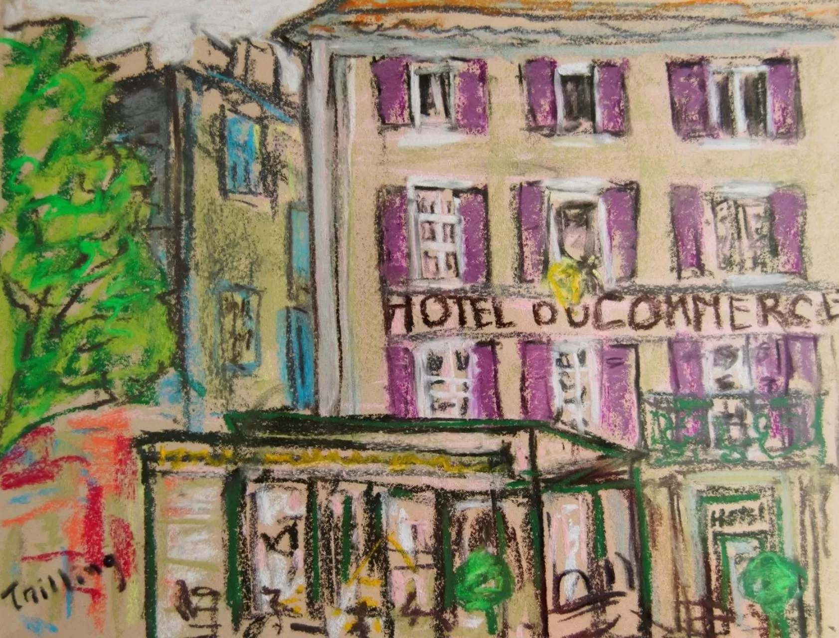 Decorative detail in Hotel Du Commerce