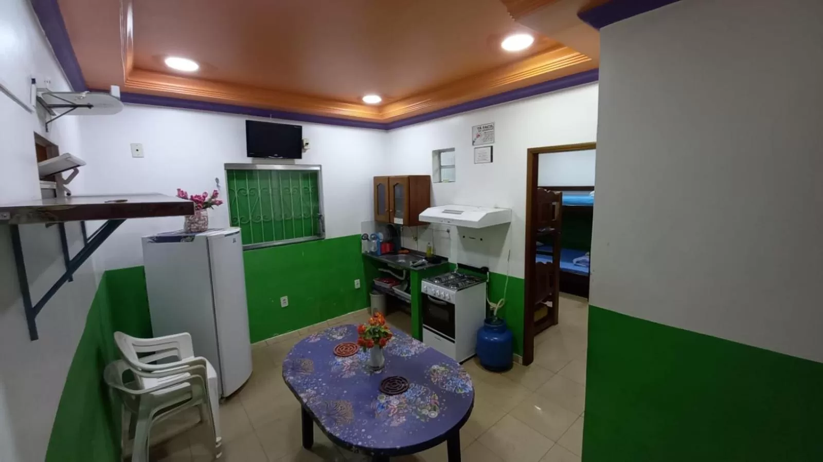 Kitchen or kitchenette in Apart Hotel-Amazonas Shooping