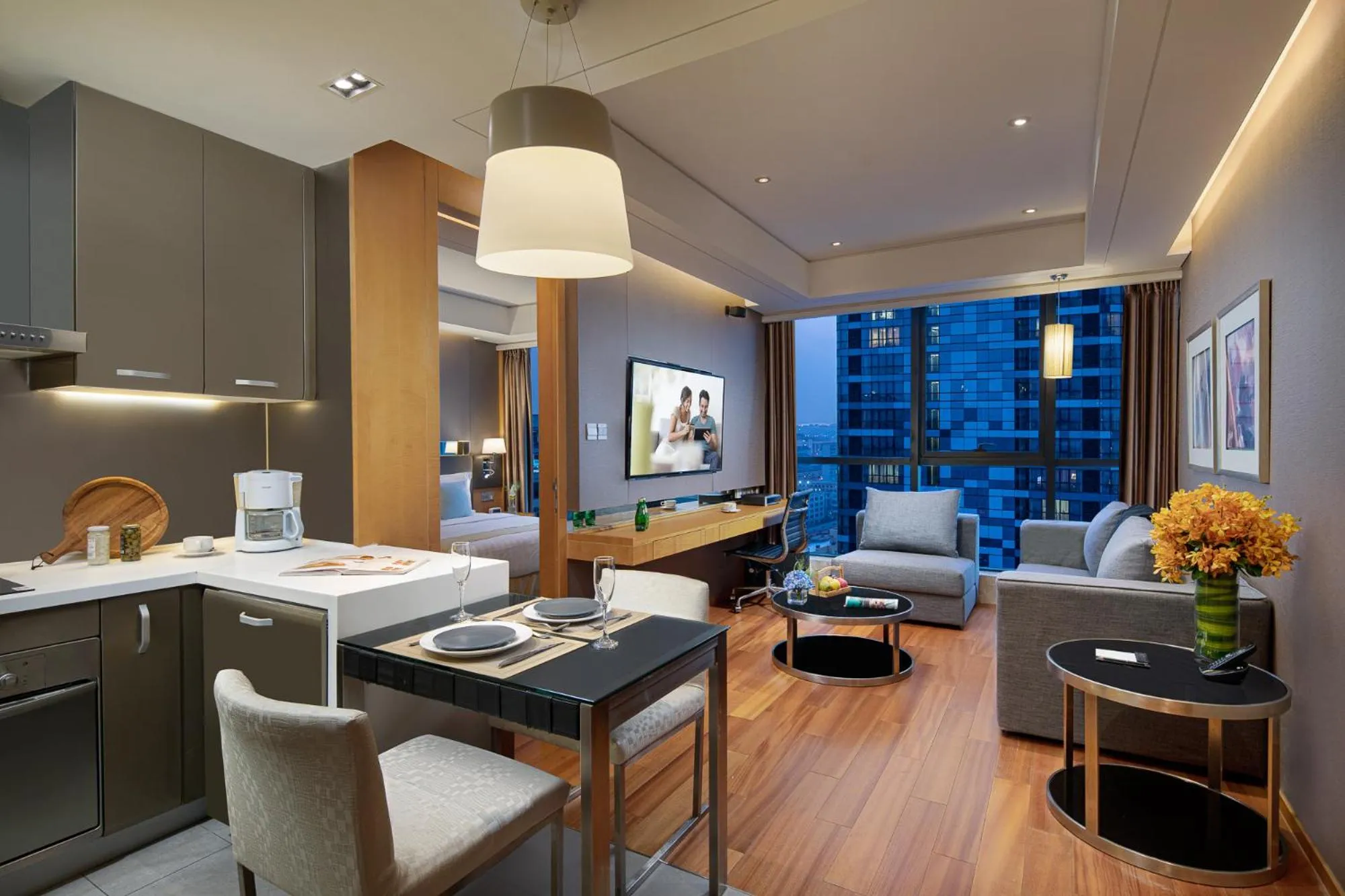 Living room in Ascott Raffles City Beijing
