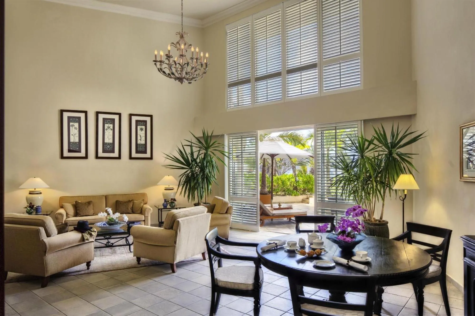 Living room in The Residence Mauritius