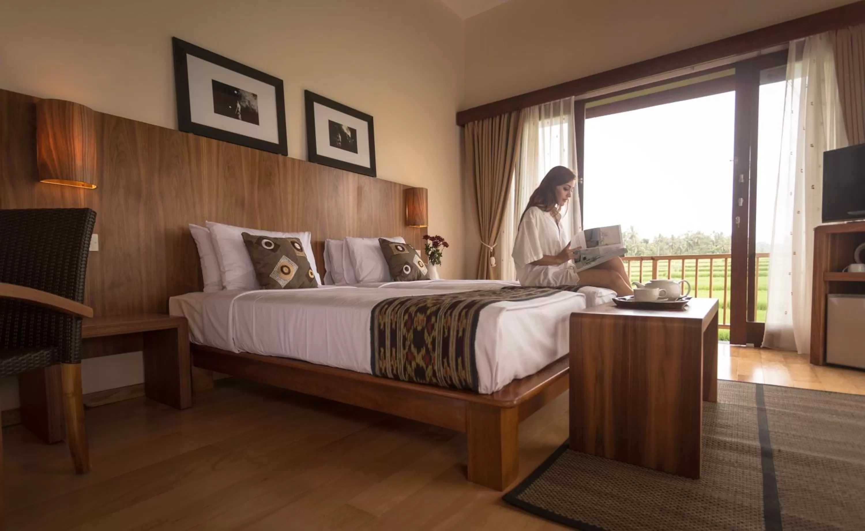 View (from property/room), Bed in Manyi Village Ubud