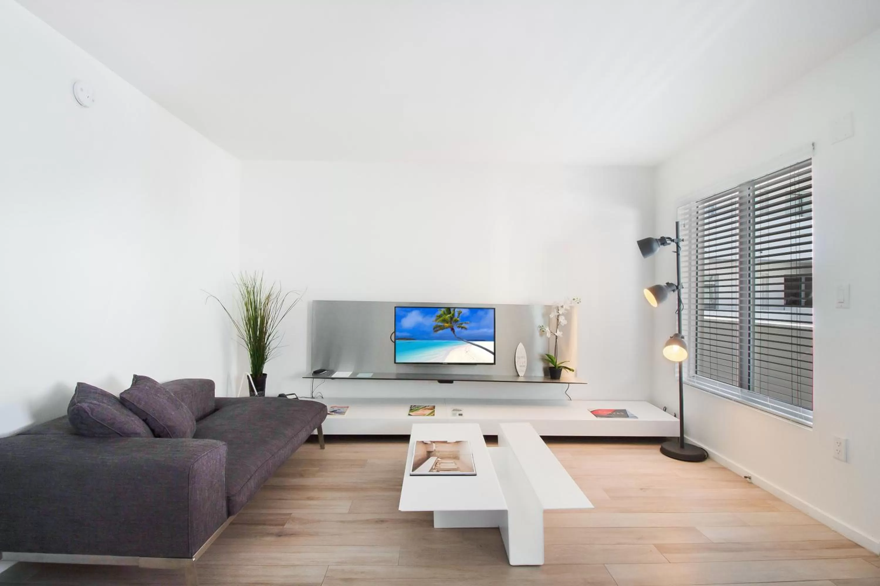 Living room in Beach Haus Key Biscayne Contemporary Apartments