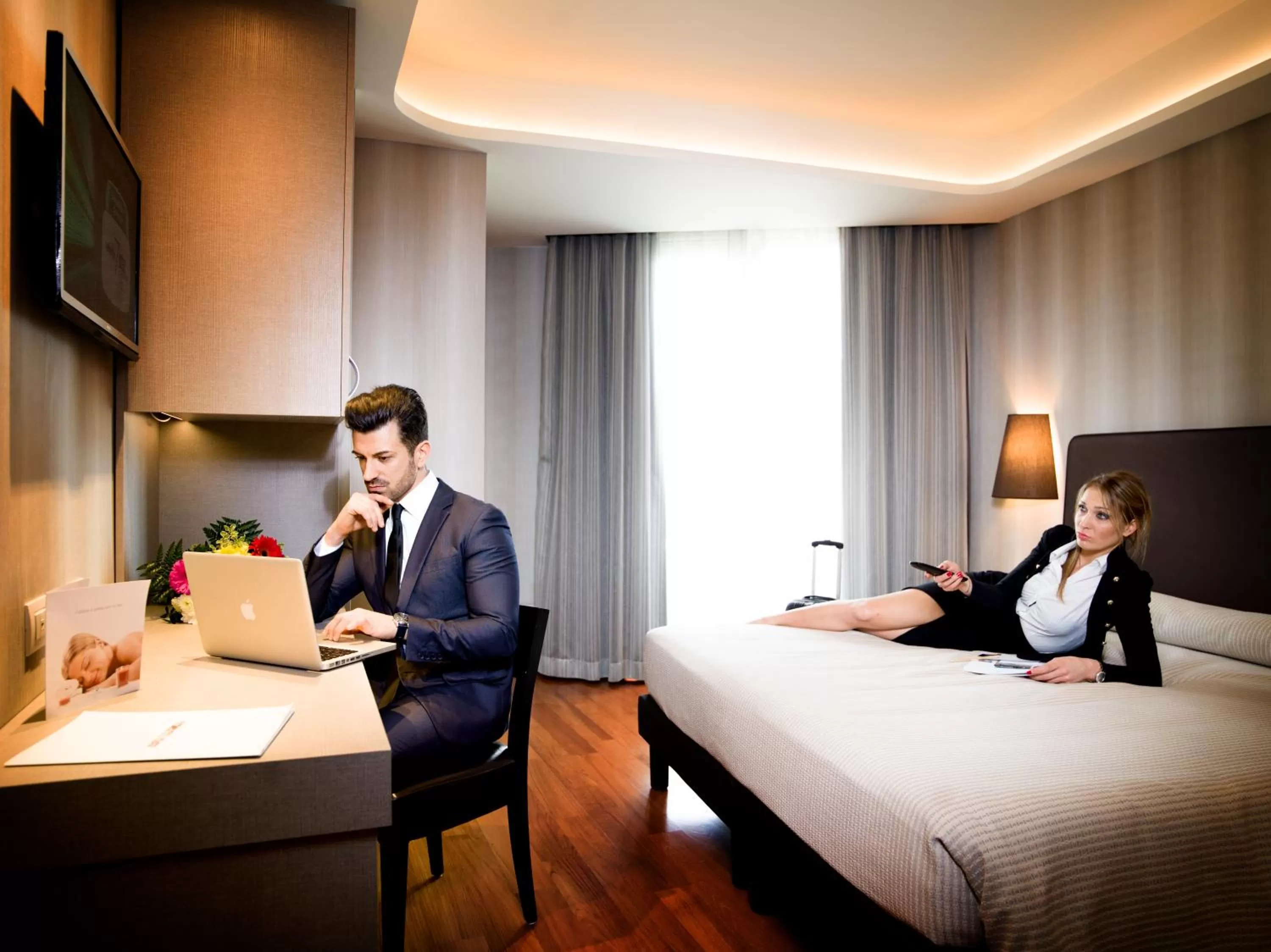 Bed in Callistos Hotel & Spa