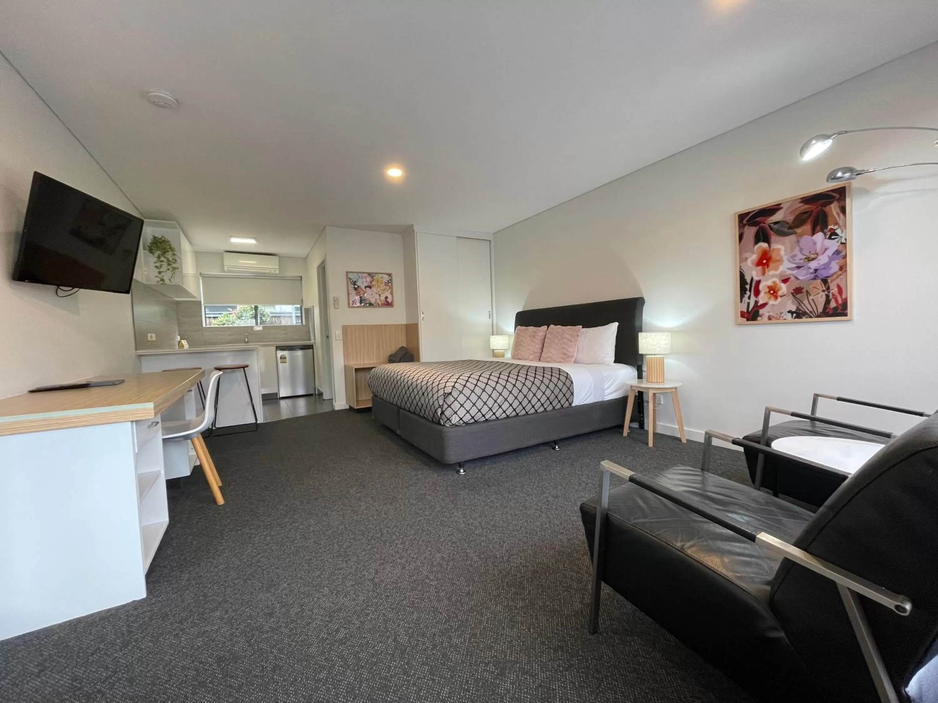 Bed in Coastal Motel