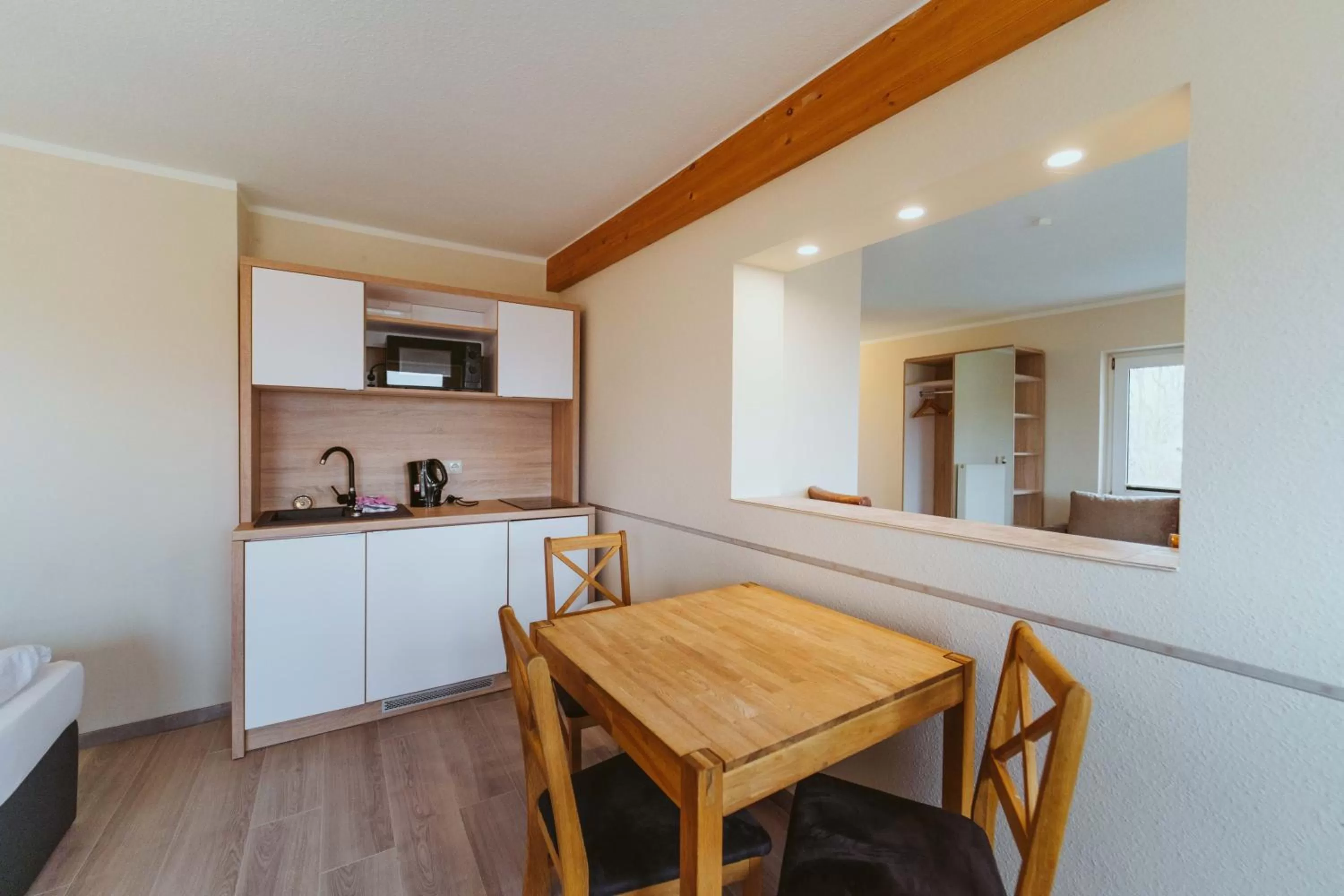 Kitchen or kitchenette in Aparthotel Stralsund Studios und Apartments