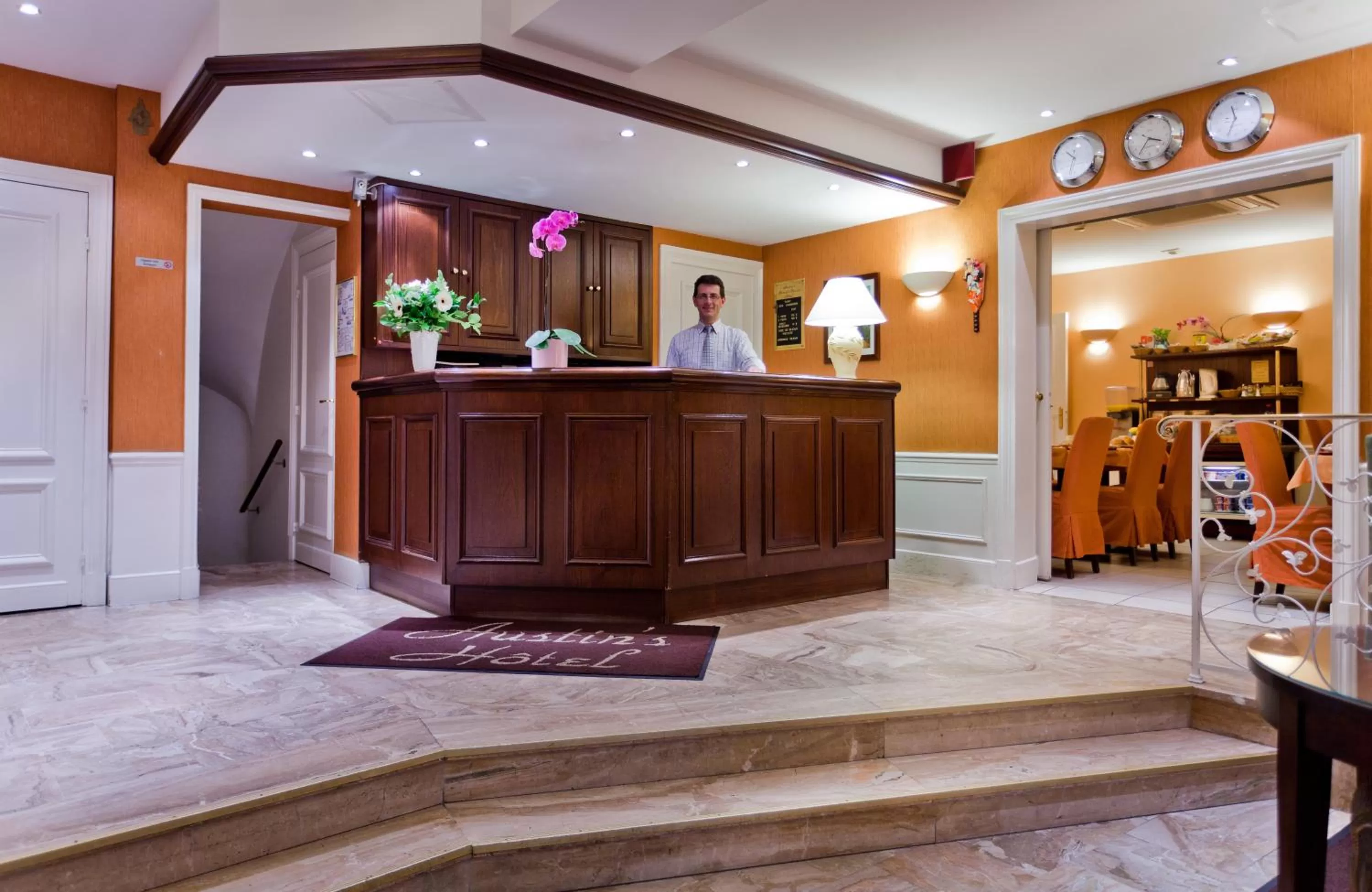 Lobby or reception in Austin's Arts Et Metiers Hotel