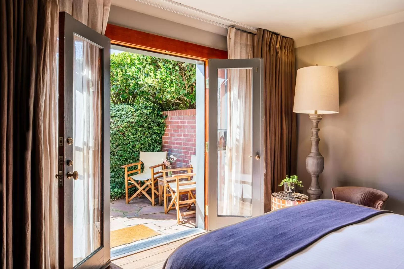 Patio, Bed in Olema House at Point Reyes