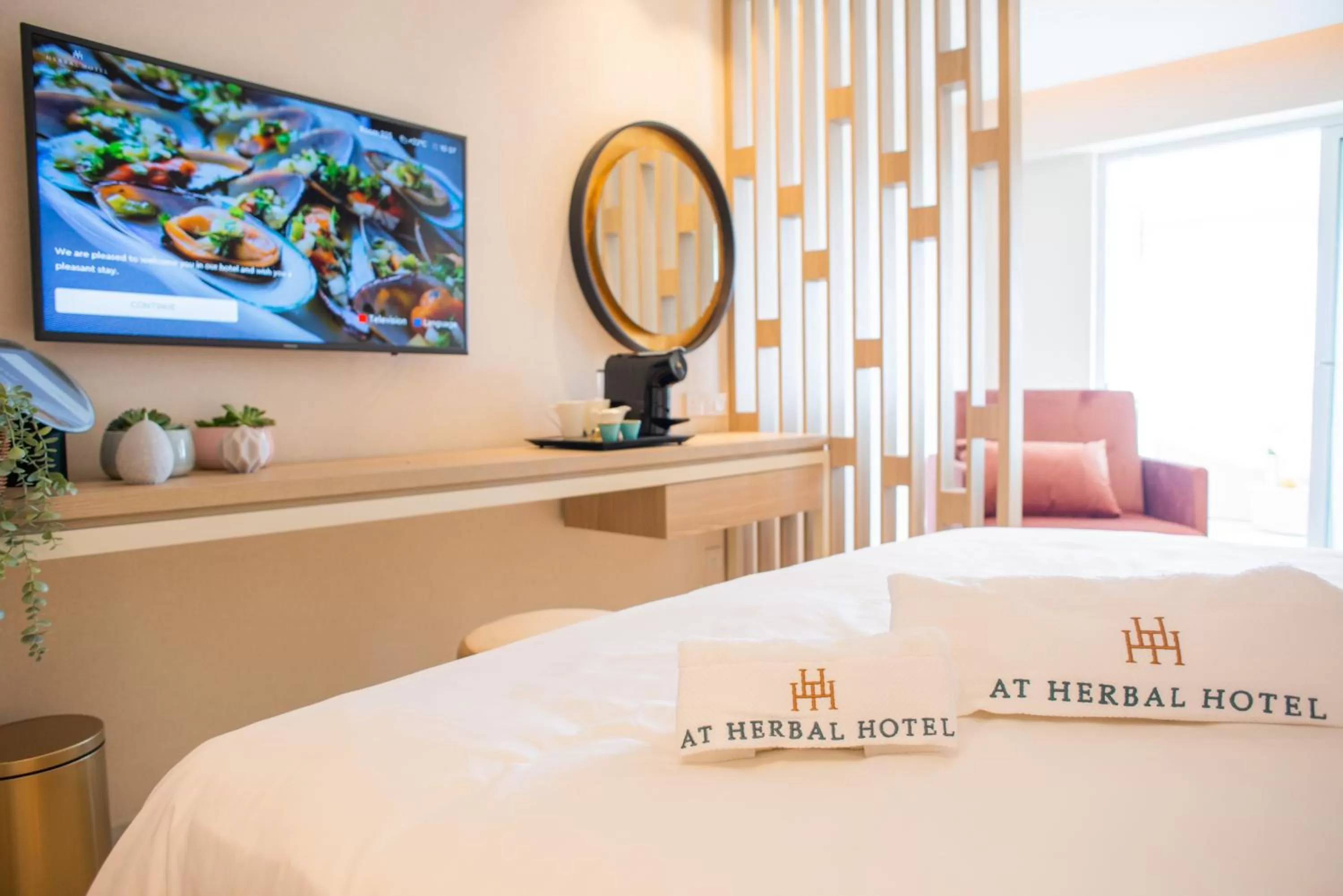 View (from property/room), Bed in At Herbal Boutique Hotel & Spa