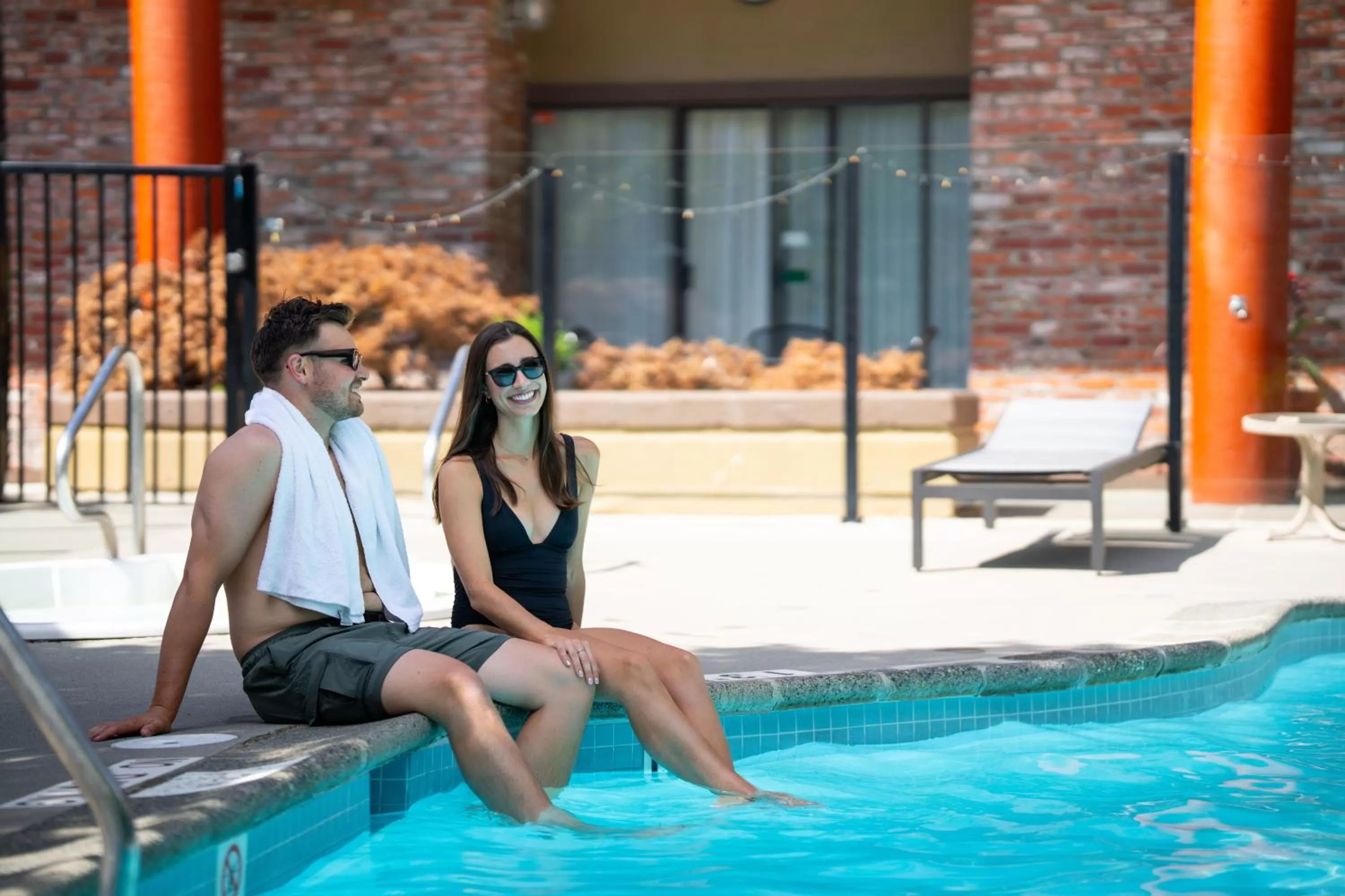 Pool view in Whistler Village Inn & Suites