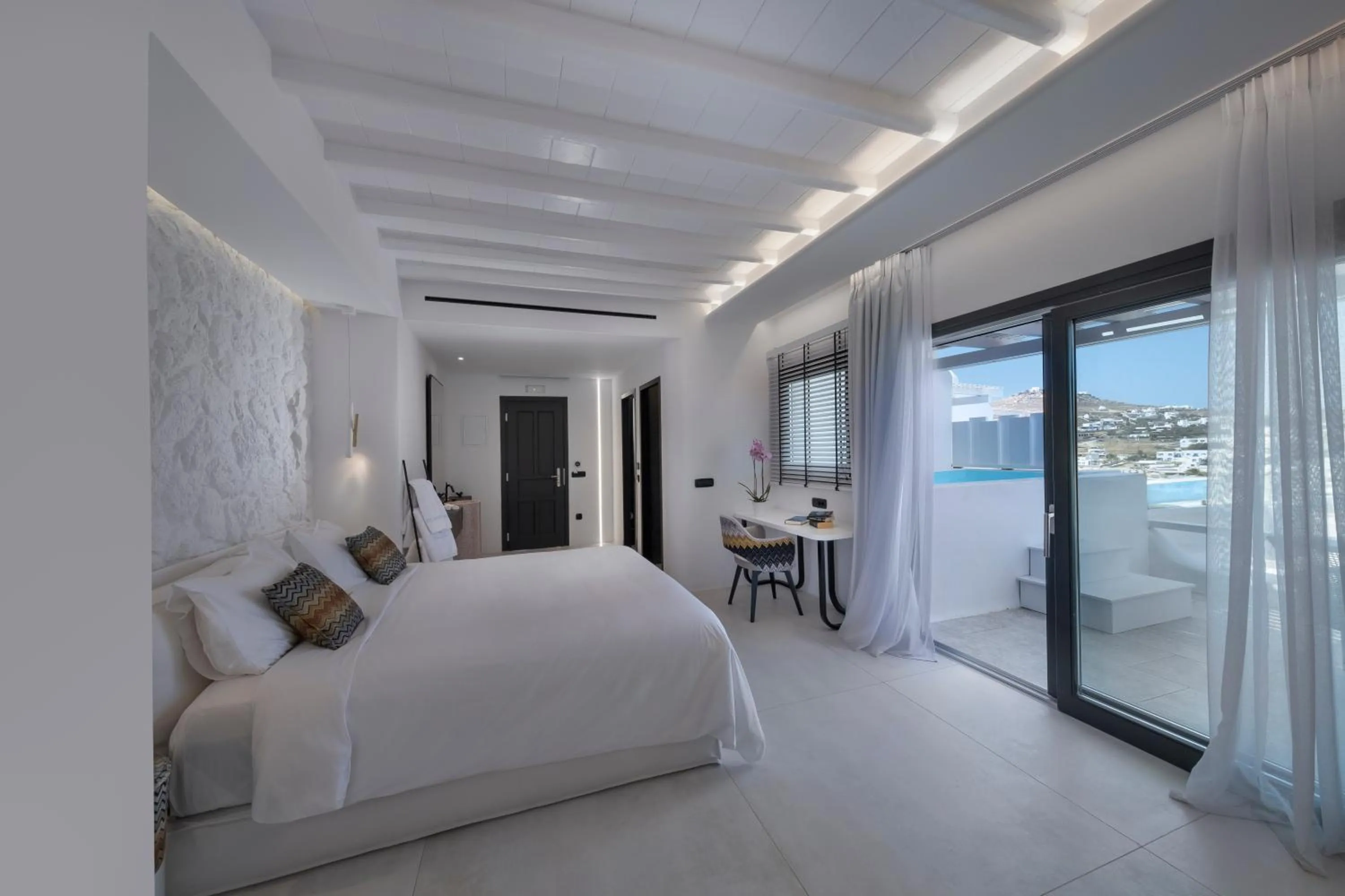 Bed in Deliades Hotel