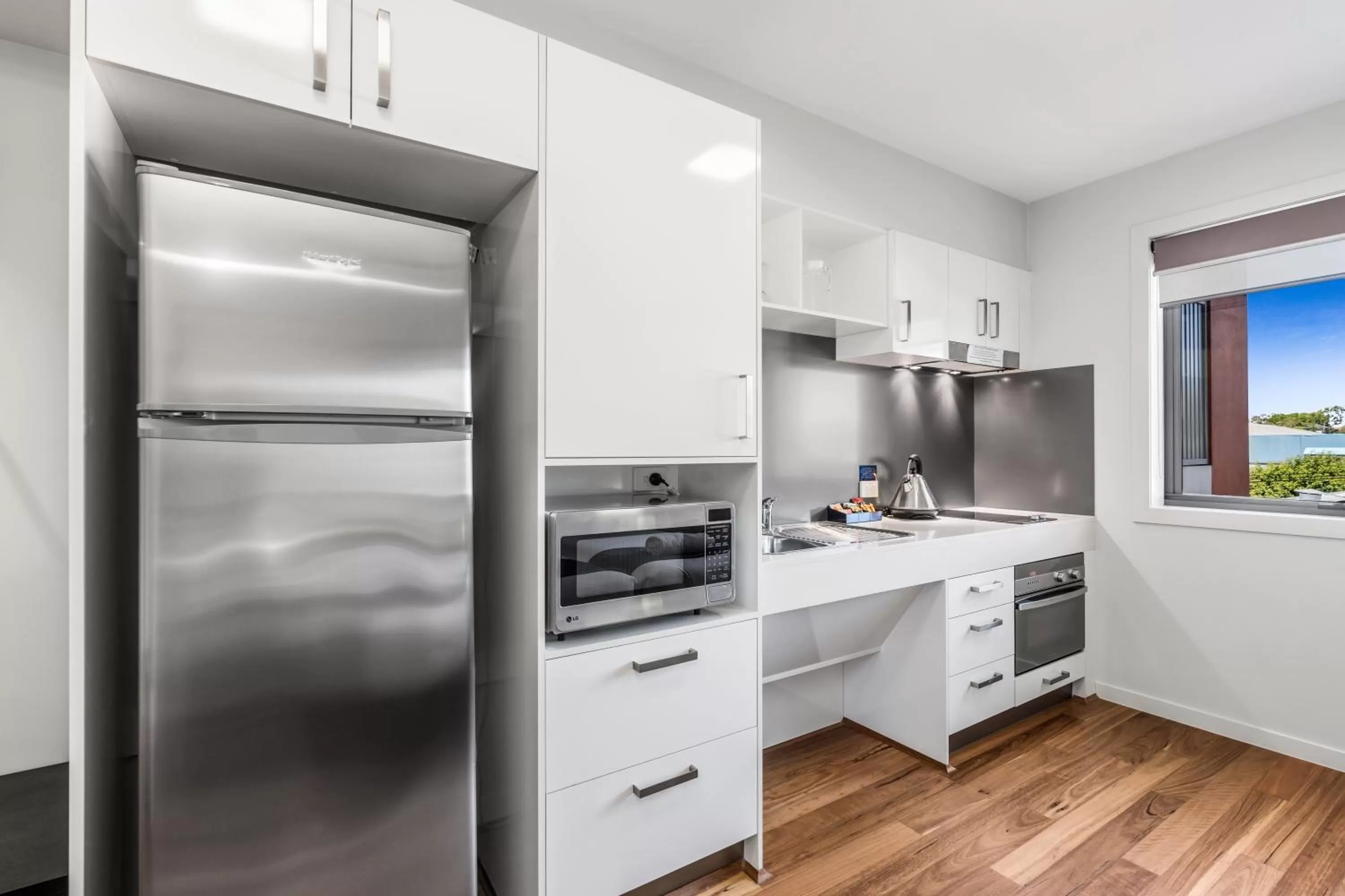 Kitchen or kitchenette in Essence Apartments Chermside