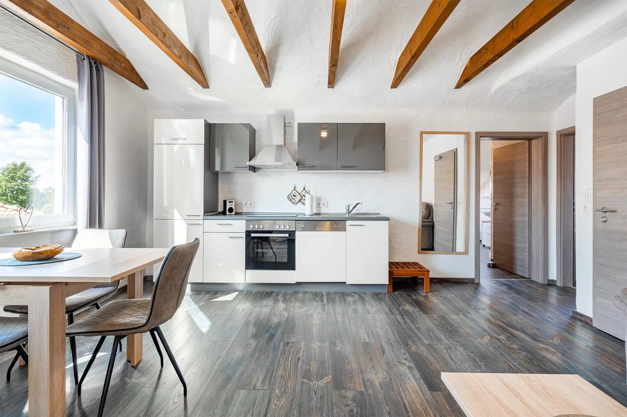 Kitchen or kitchenette in Villa Moorstern am Badesee Tannenhausen