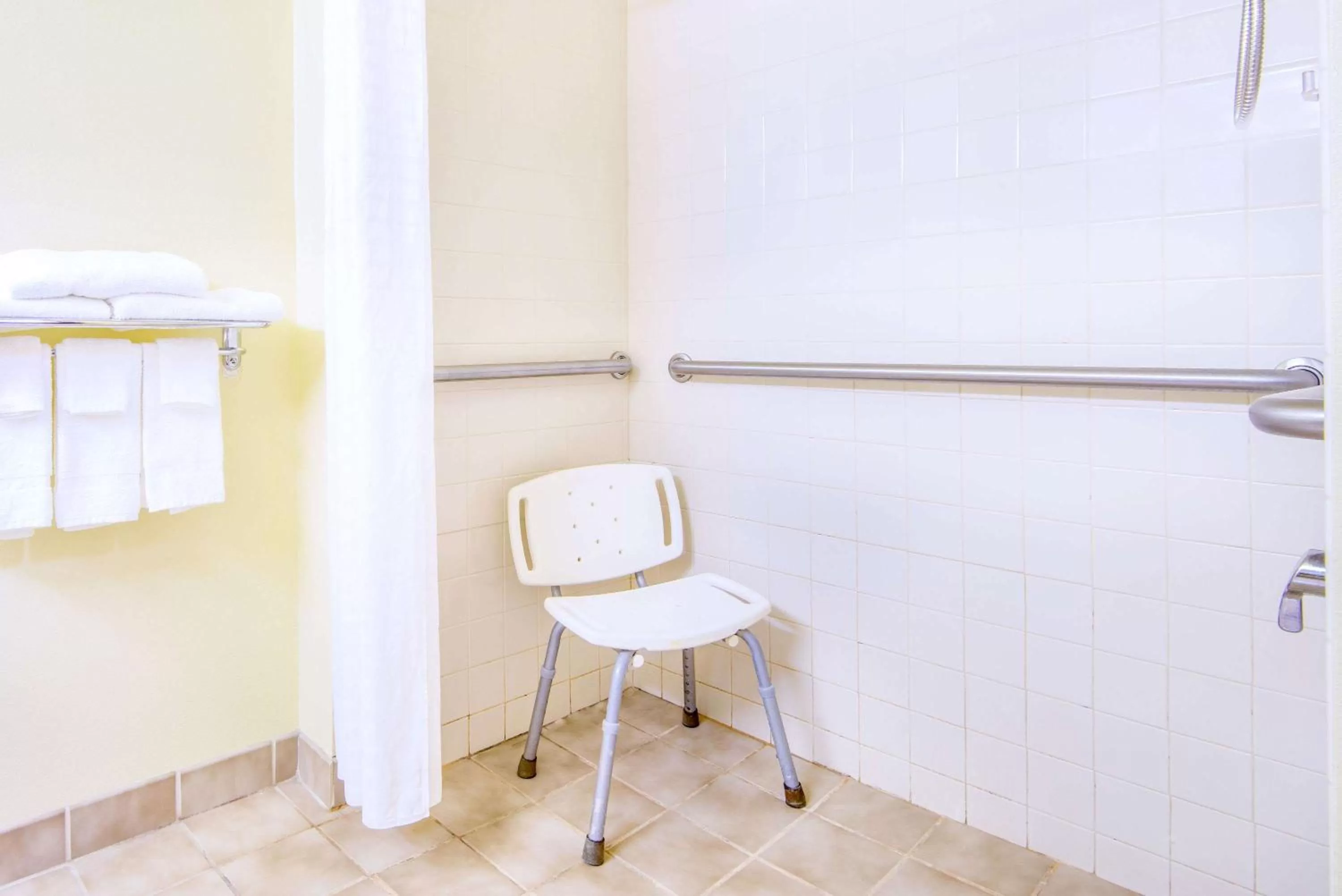 Bathroom in Super 8 by Wyndham Wheeling WV