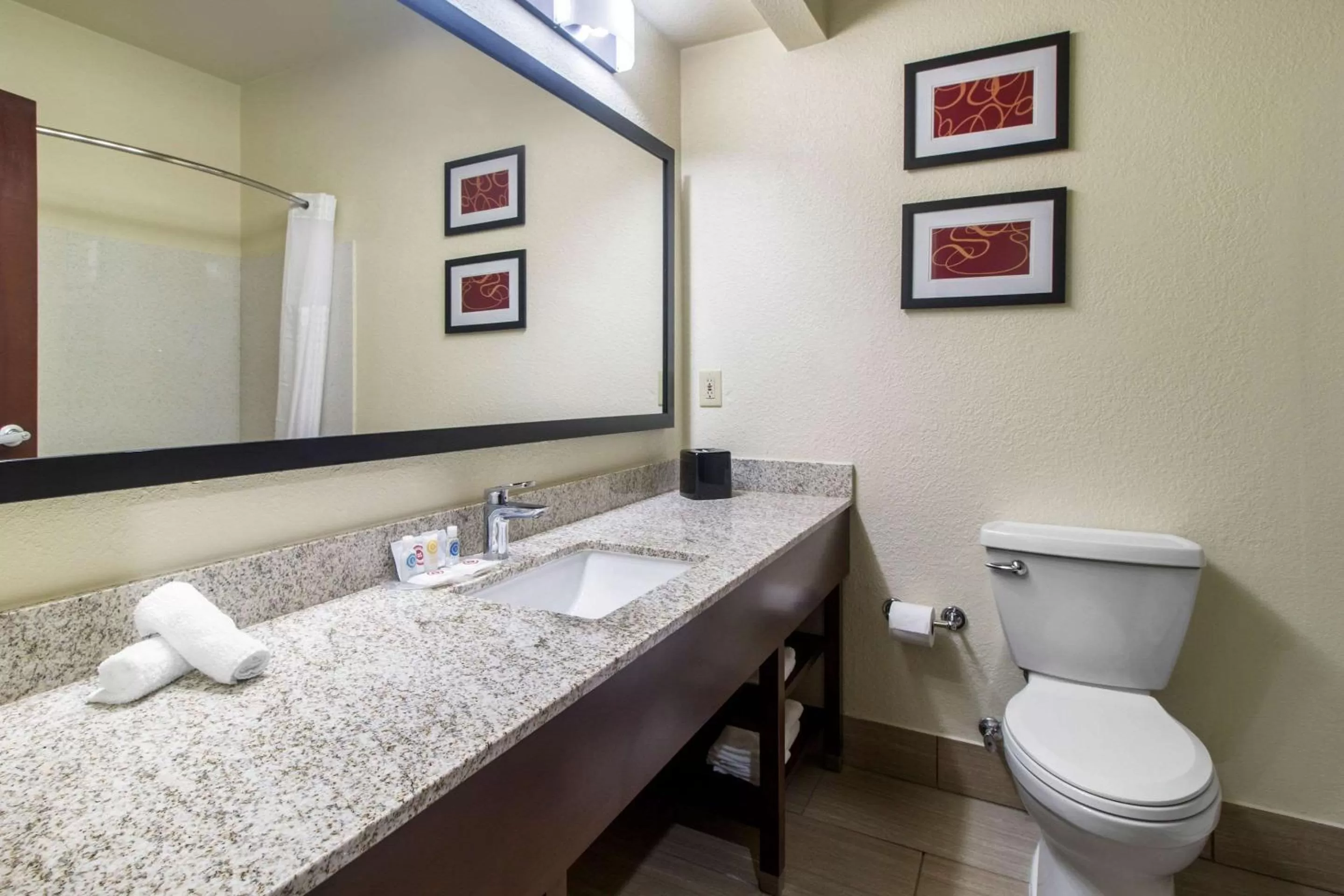 Bathroom in Comfort Suites Danville