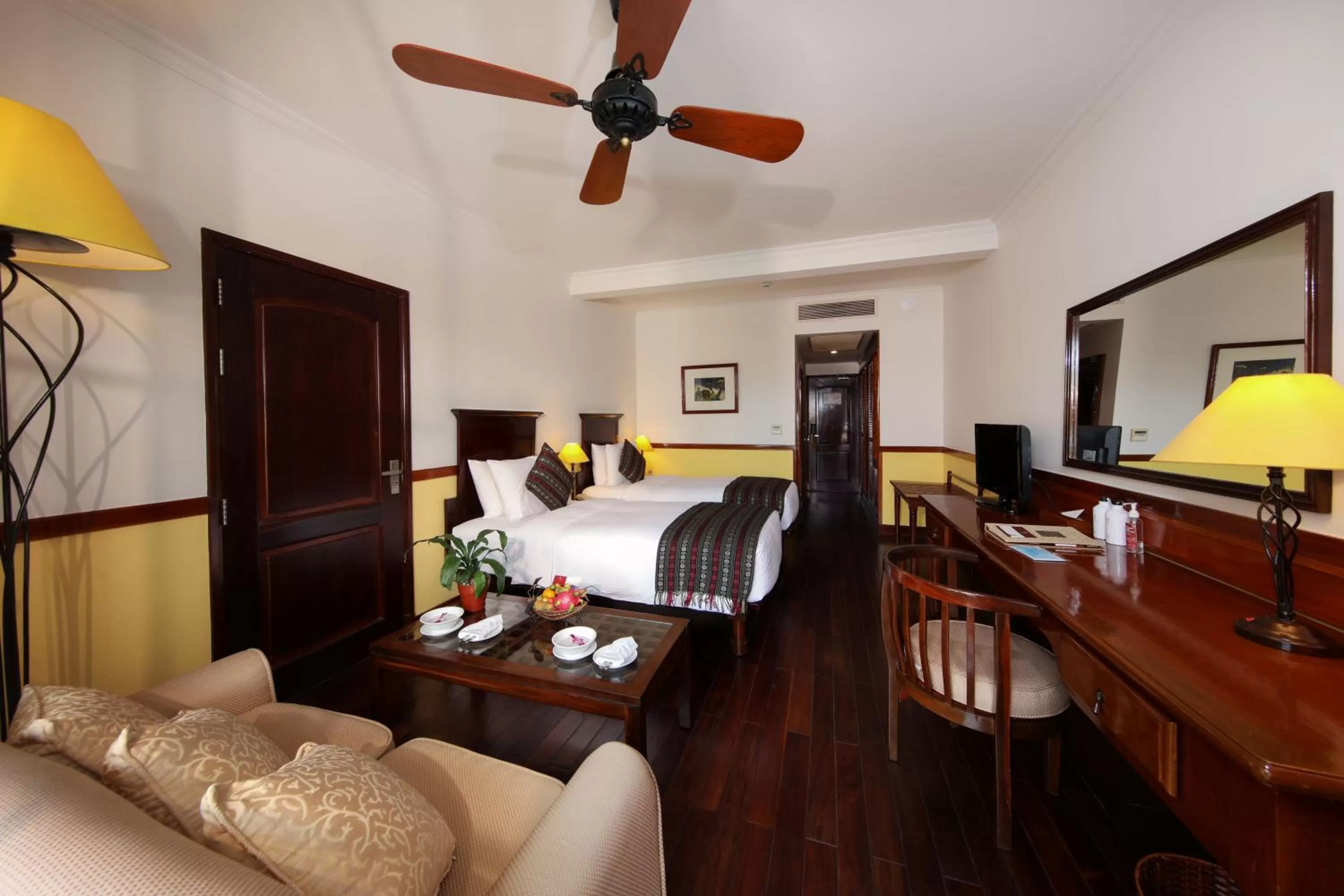 Deluxe Twin Room with Balcony and Pool View in Victoria Can Tho Resort